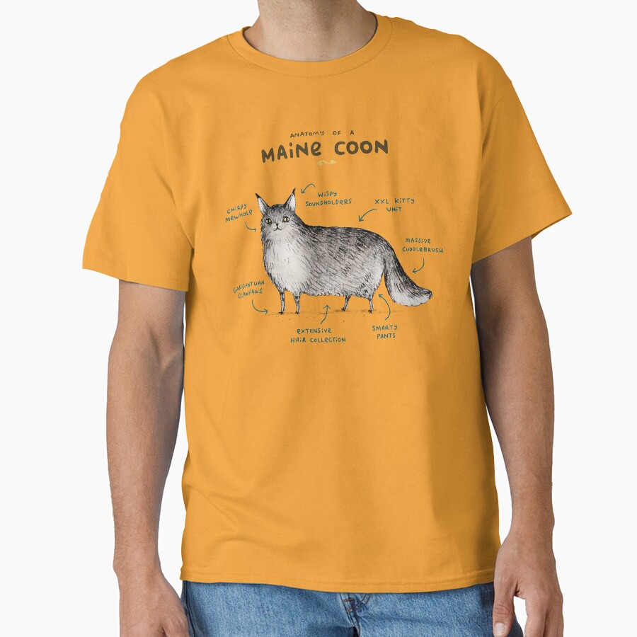 Anatomy of a Maine Coon Classic T-Shirt - White Fox Boutique