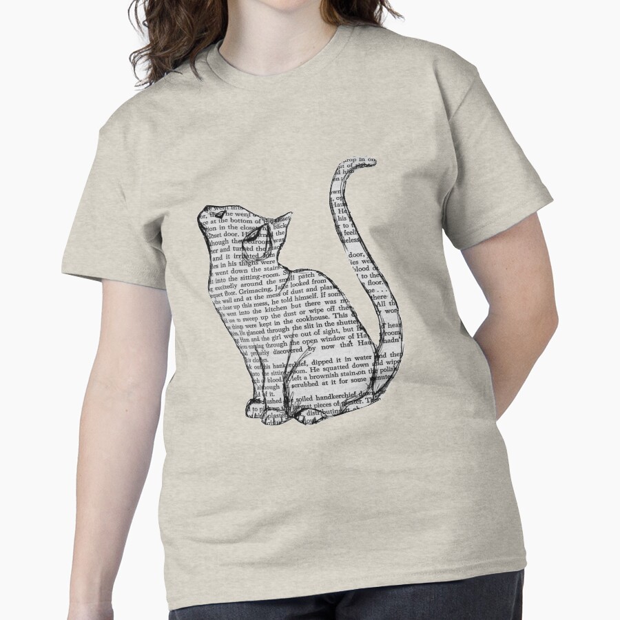 books and cats and books and cats Classic T-Shirt - White Fox Boutique