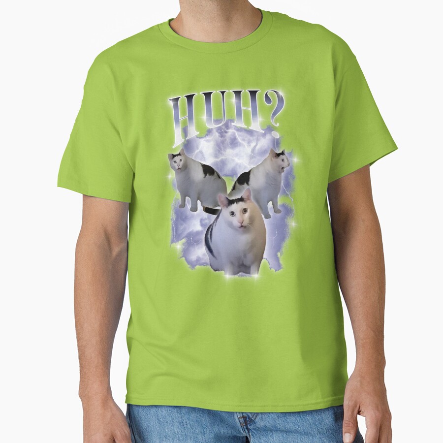Huh Cat Chonky Ben Meme 90s Bootleg Vintage Classic T-Shirt - White Fox Boutique