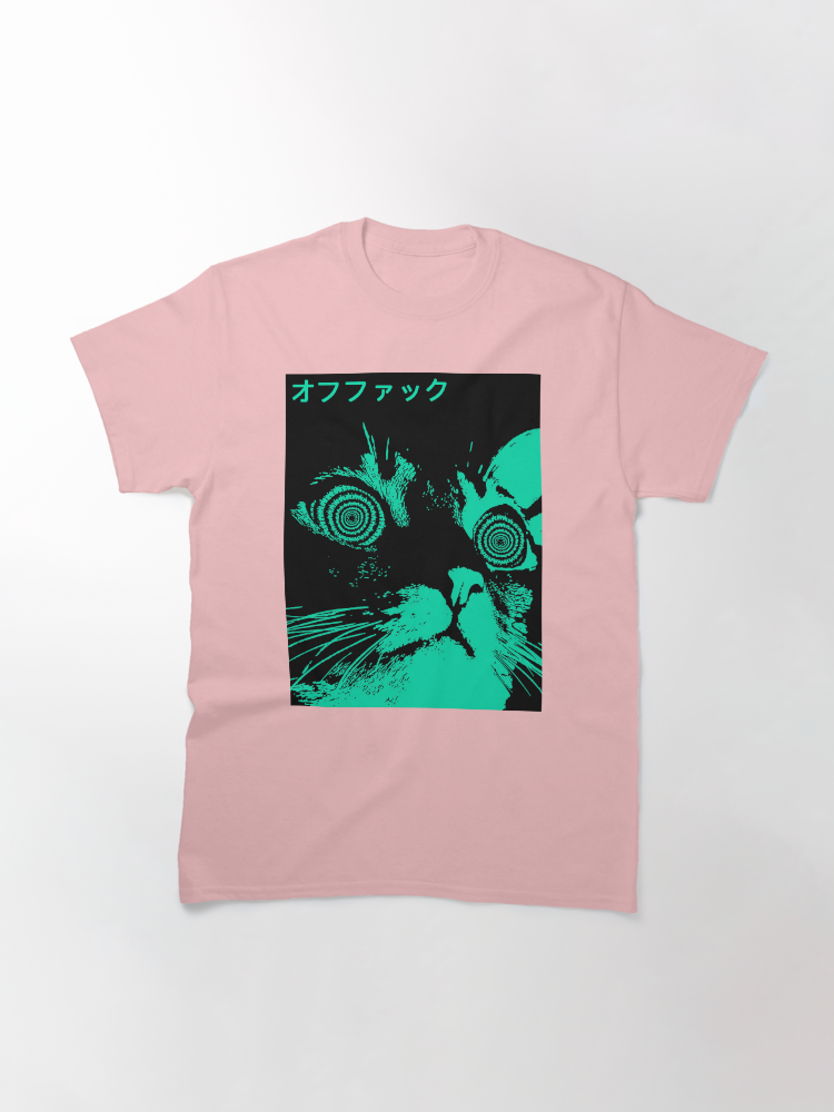 Vaporwave Cool Cat Japanese Urban Neon Style Classic T-Shirt - White Fox Boutique