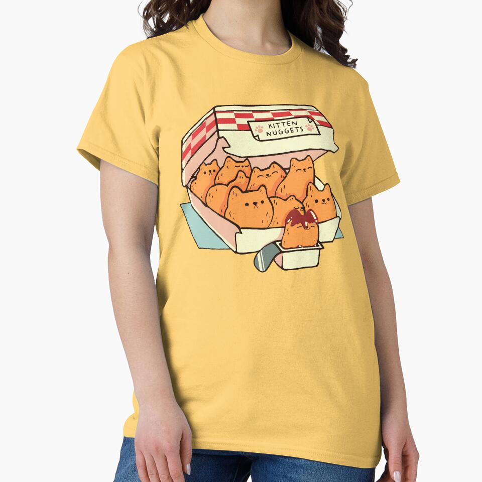 Kitten Nuggets Fast Food Cat Classic T-Shirt - White Fox Boutique