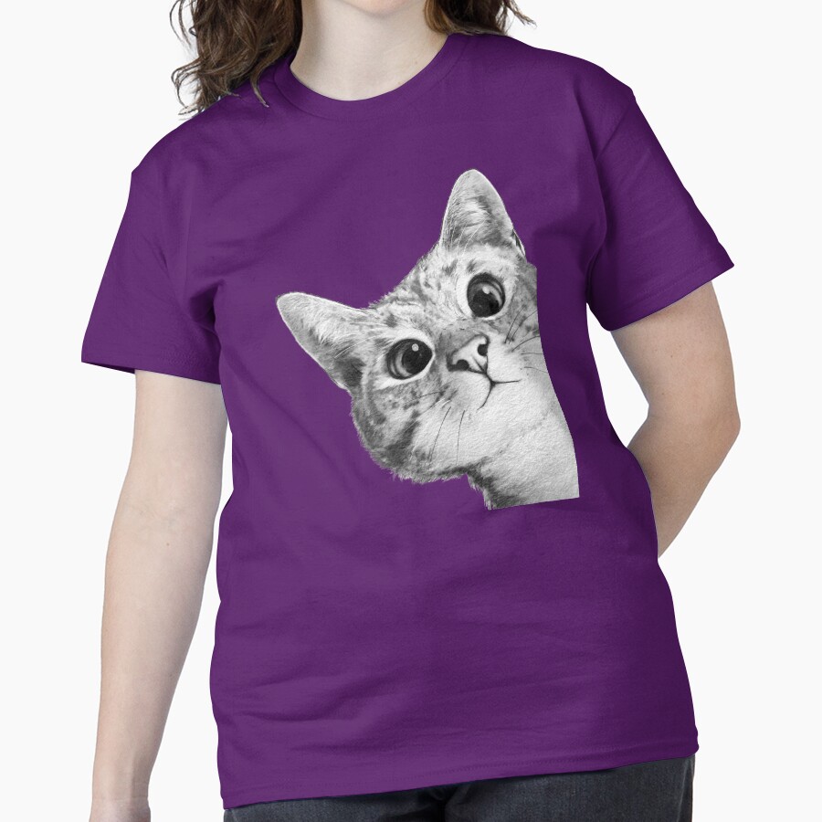 sneaky cat Classic T-Shirt - White Fox Boutique