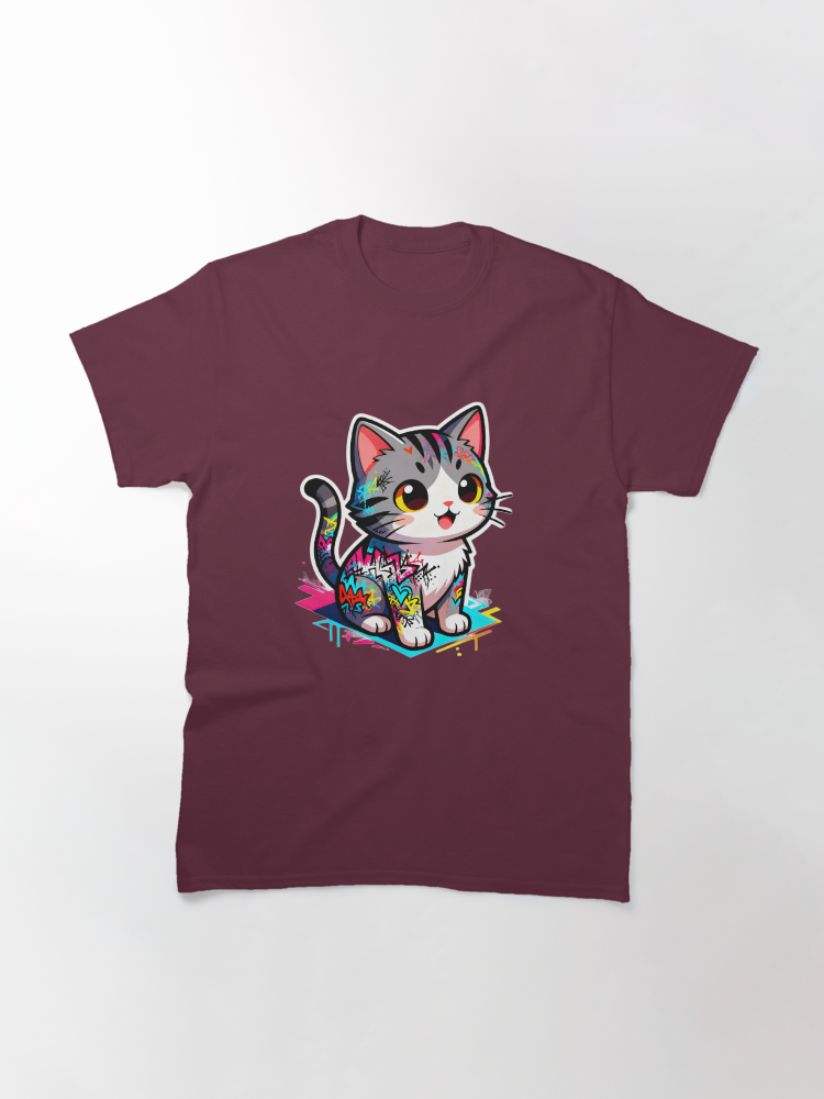 Cute Funny Cat Design Perfect Gift for Cat Lover Classic T-Shirt - White Fox Boutique