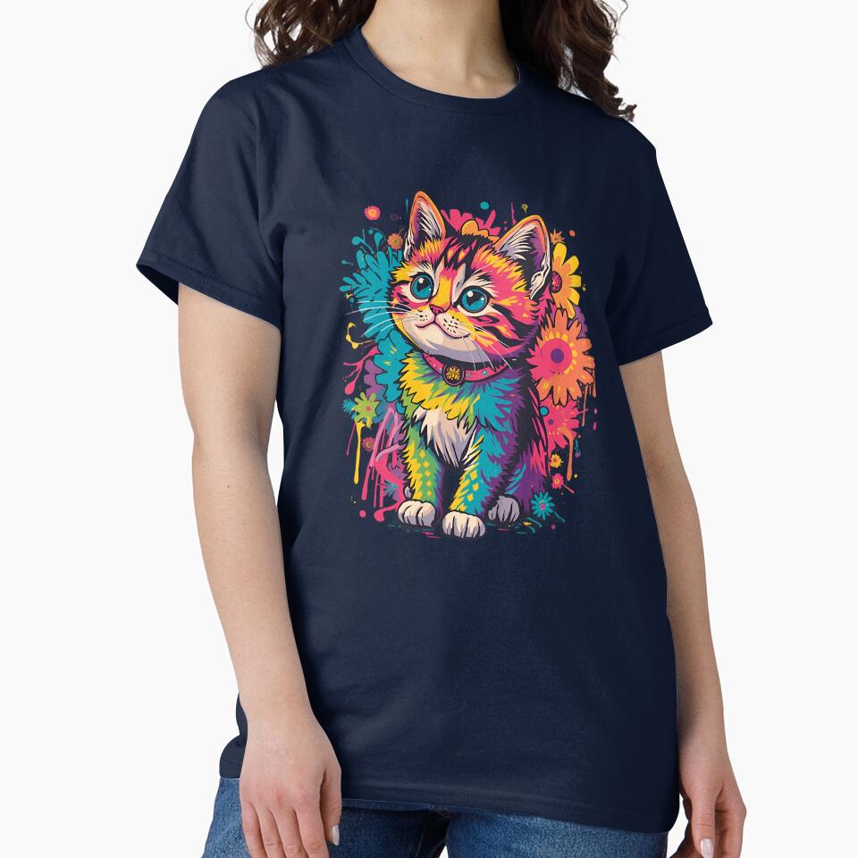 cute cat for design Classic T-Shirt - White Fox Boutique