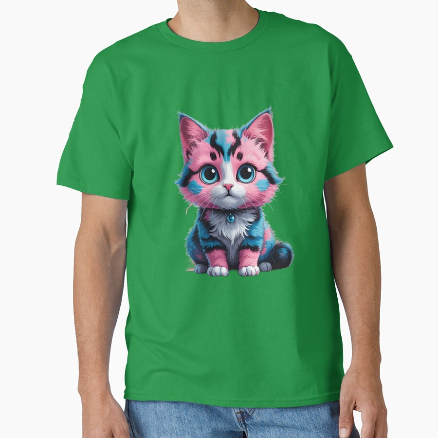 Funny Cute Cat Artwork for Animal Lovers Classic T-Shirt - White Fox Boutique