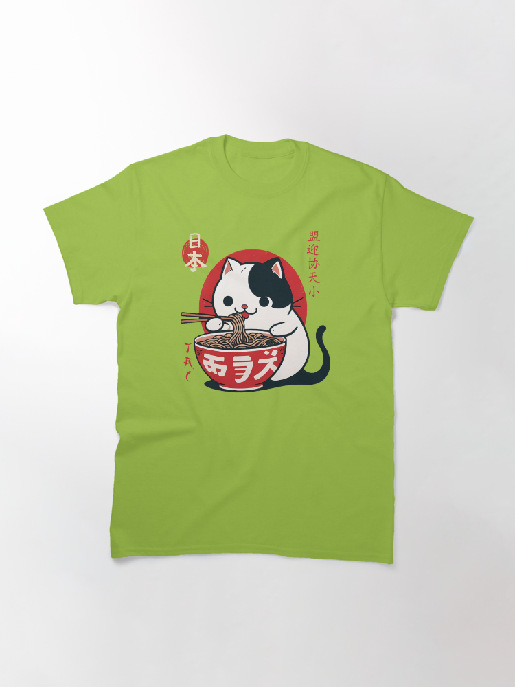 cat ramen japan Classic T-Shirt - White Fox Boutique