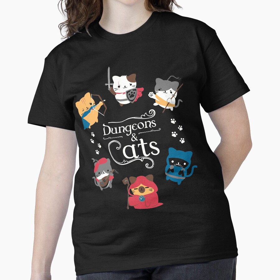 Dungeons and Cats Classic T-Shirt - White Fox Boutique