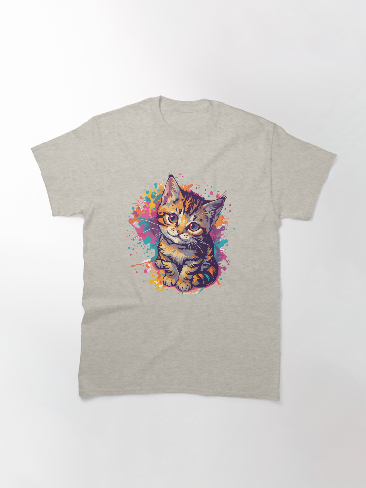 Adorable Cute Cat Cartoon Design Classic T-Shirt - White Fox Boutique