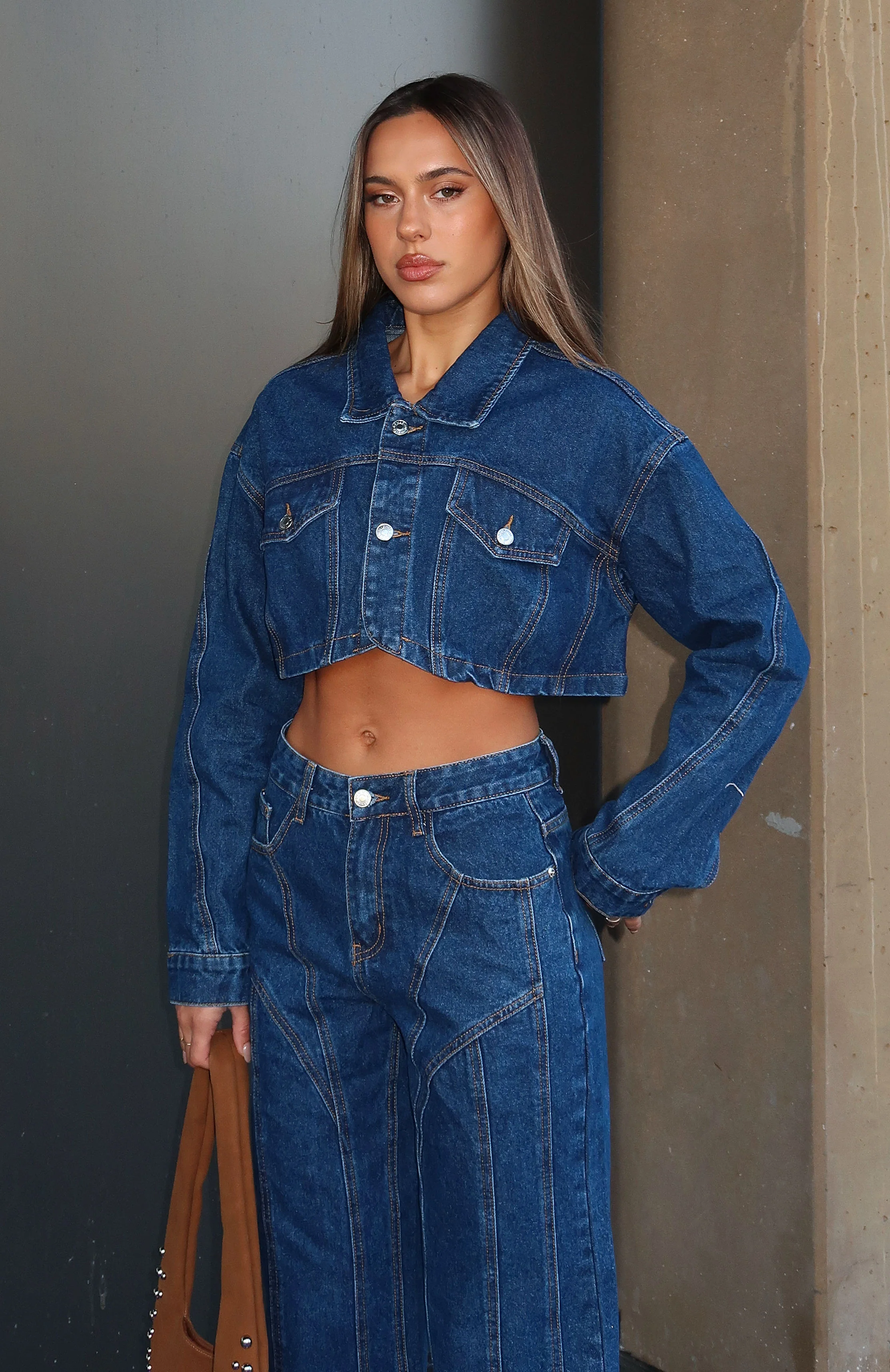 Love You Again Denim Jacket Dark Blue - White Fox Boutique