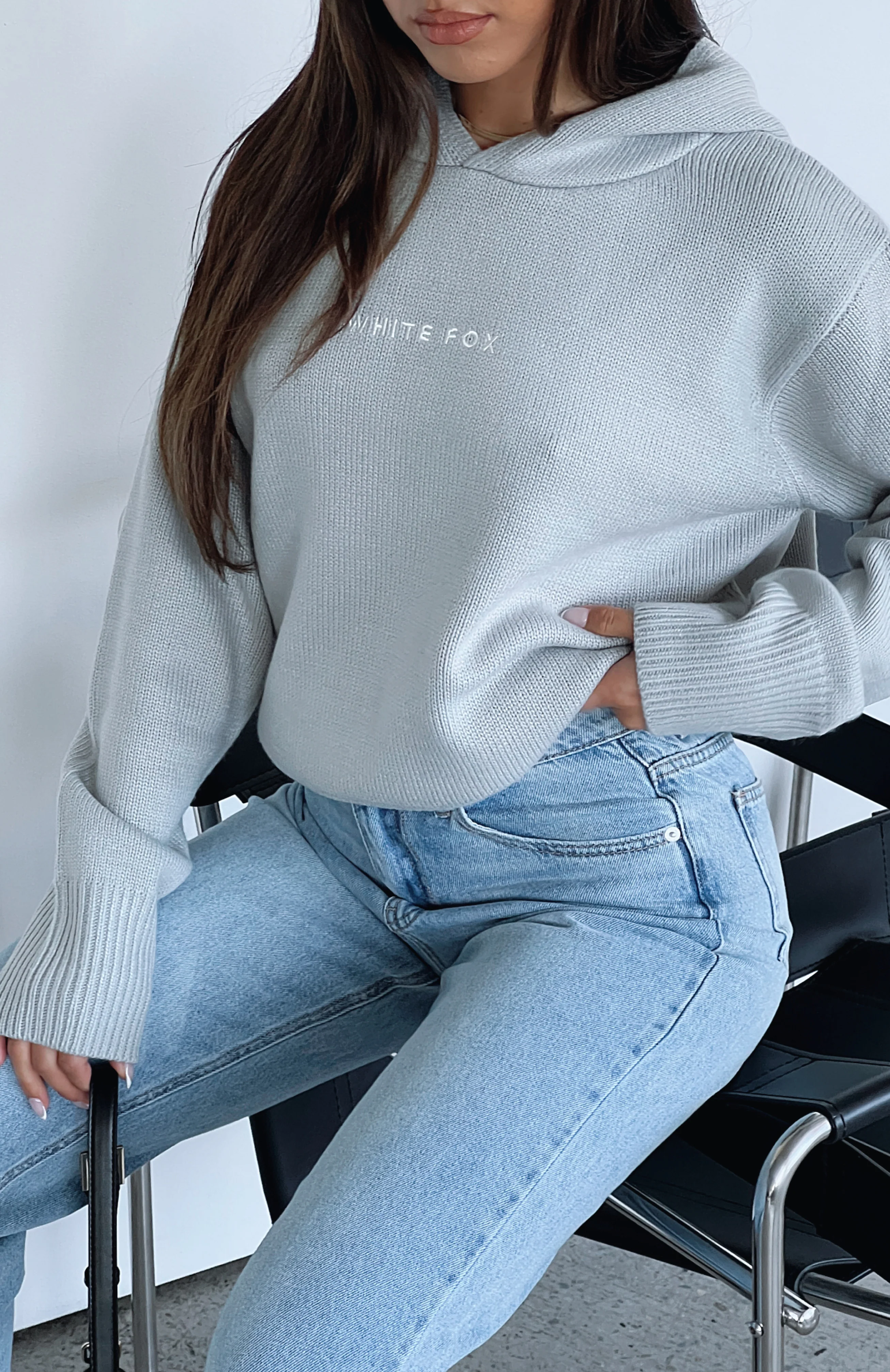 It's Cool Knit Hoodie Light Grey - White Fox Boutique