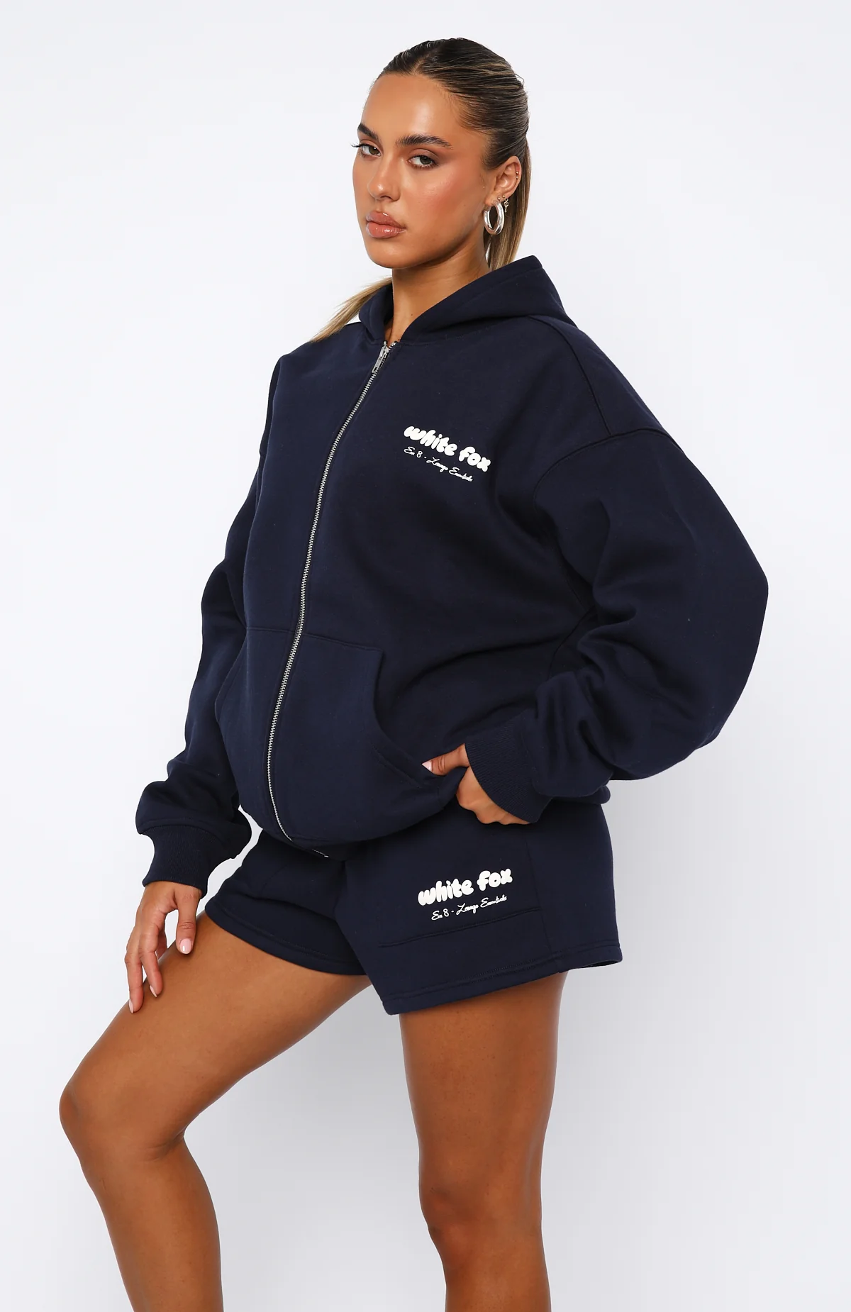 Era 8 Zip Front Hoodie Nautical - White Fox Boutique