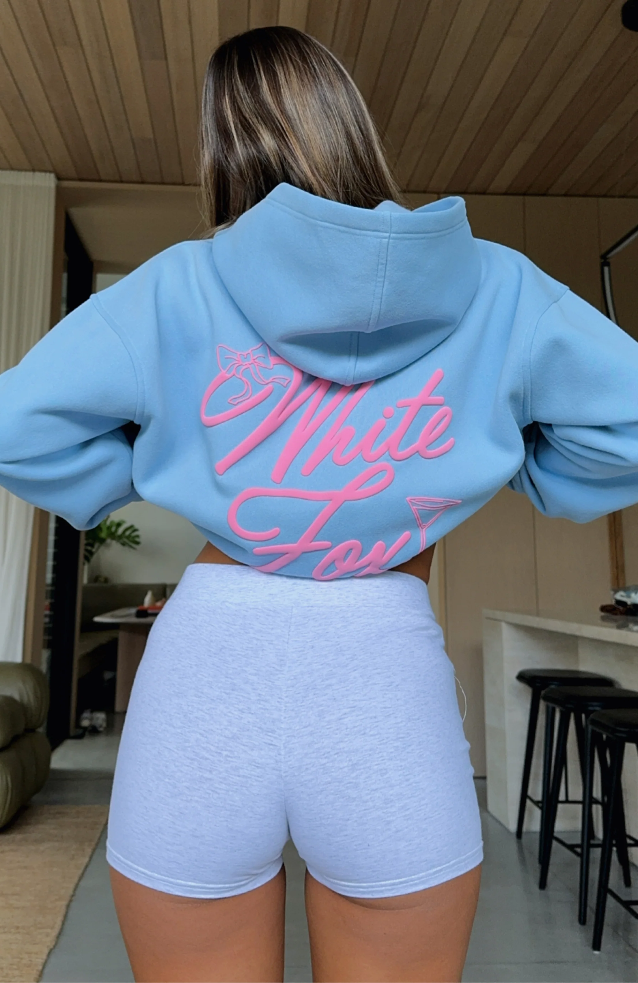 With Love & Kisses Oversized Hoodie Baby Blue - White Fox Boutique