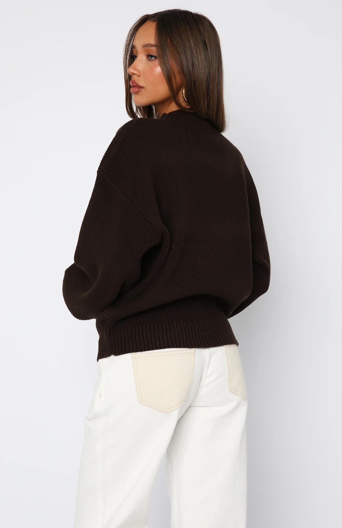 Keep It Classic Knit Sweater Chocolate - White Fox Boutique