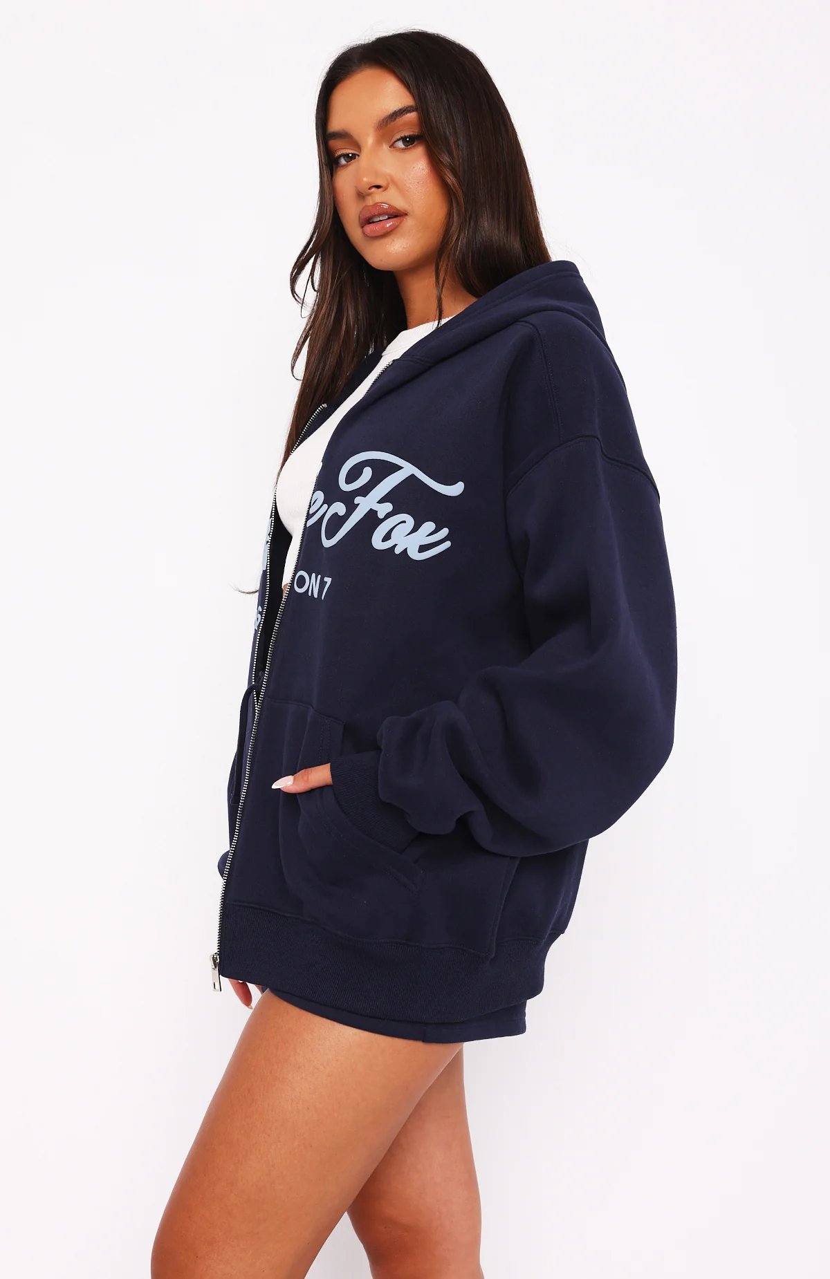 Season 7 Zip Front Hoodie Deep Sea - White Fox Boutique