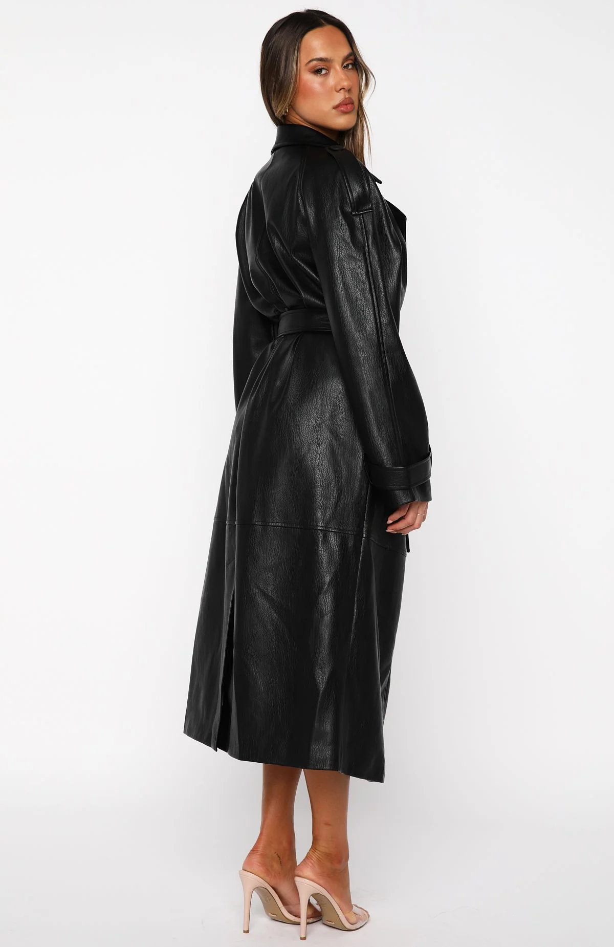 Do I Ever Pu Trench Coat Black - White Fox Boutique