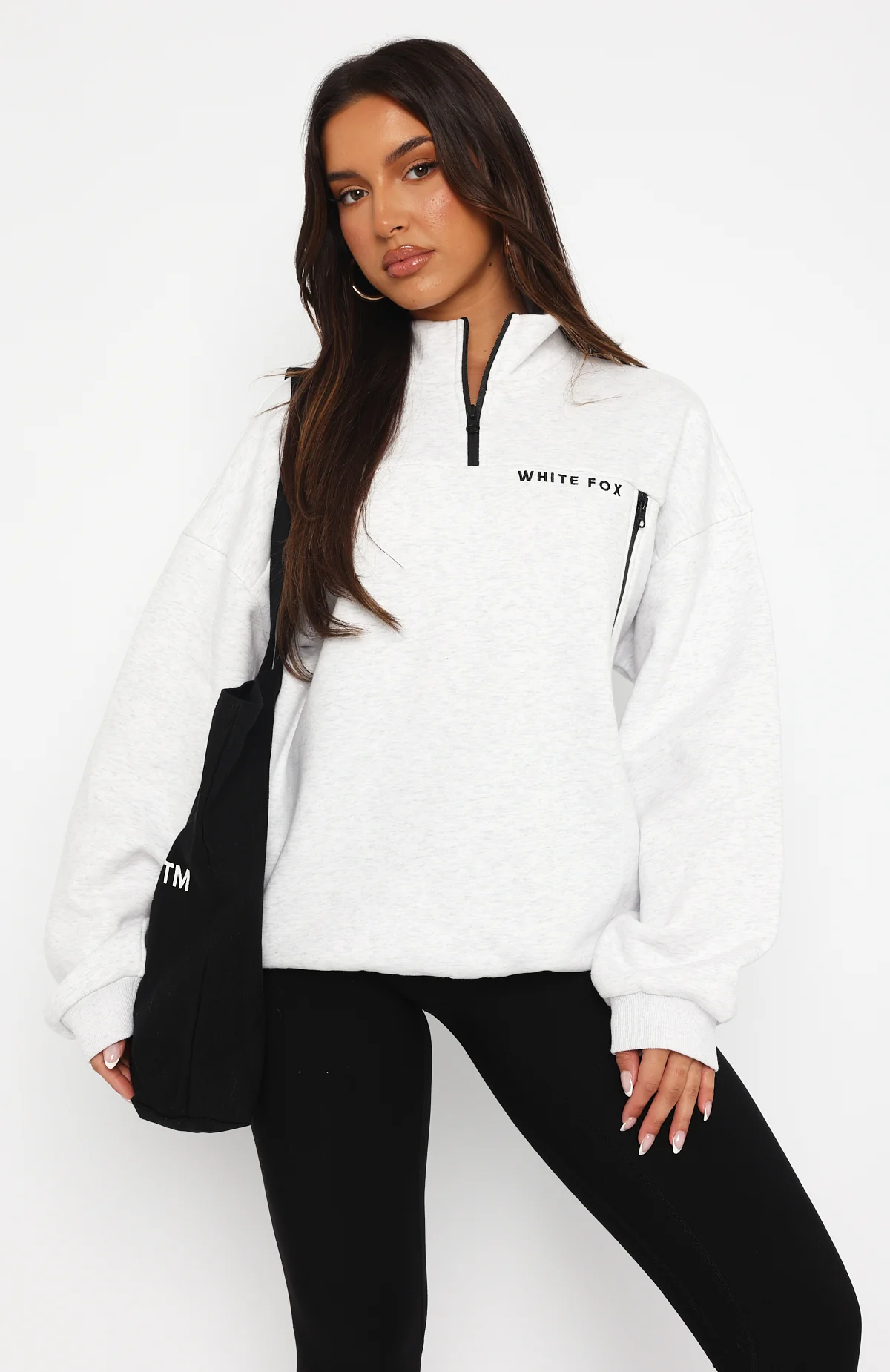 Where Did You Go Zip Front Sweater Grey Marle - White Fox Boutique