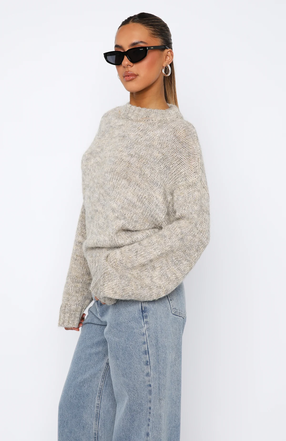 Ice Queen Knit Sweater Peppered Taupe - White Fox Boutique