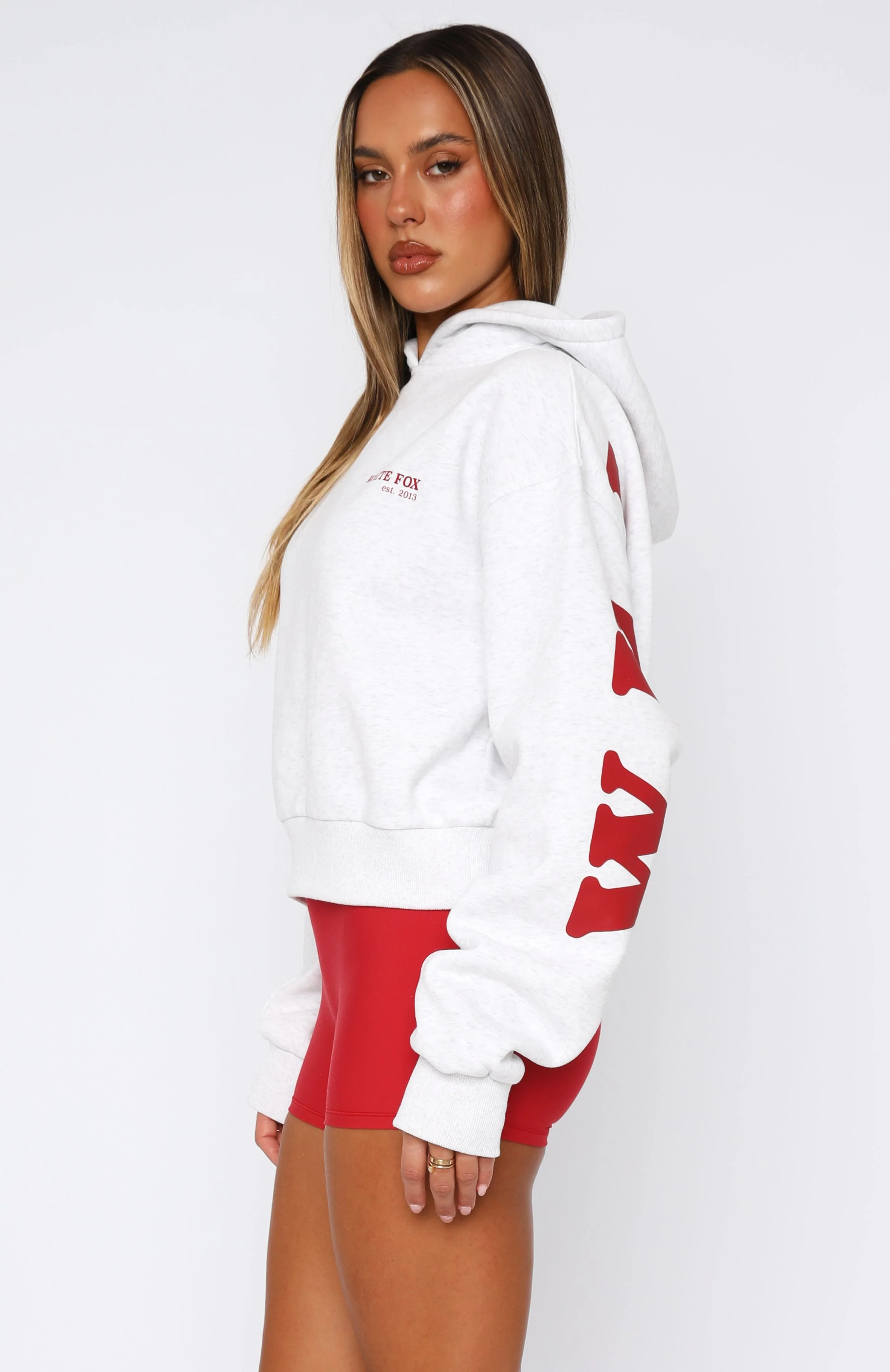 Serving Up Cropped Hoodie Grey Marle - White Fox Boutique