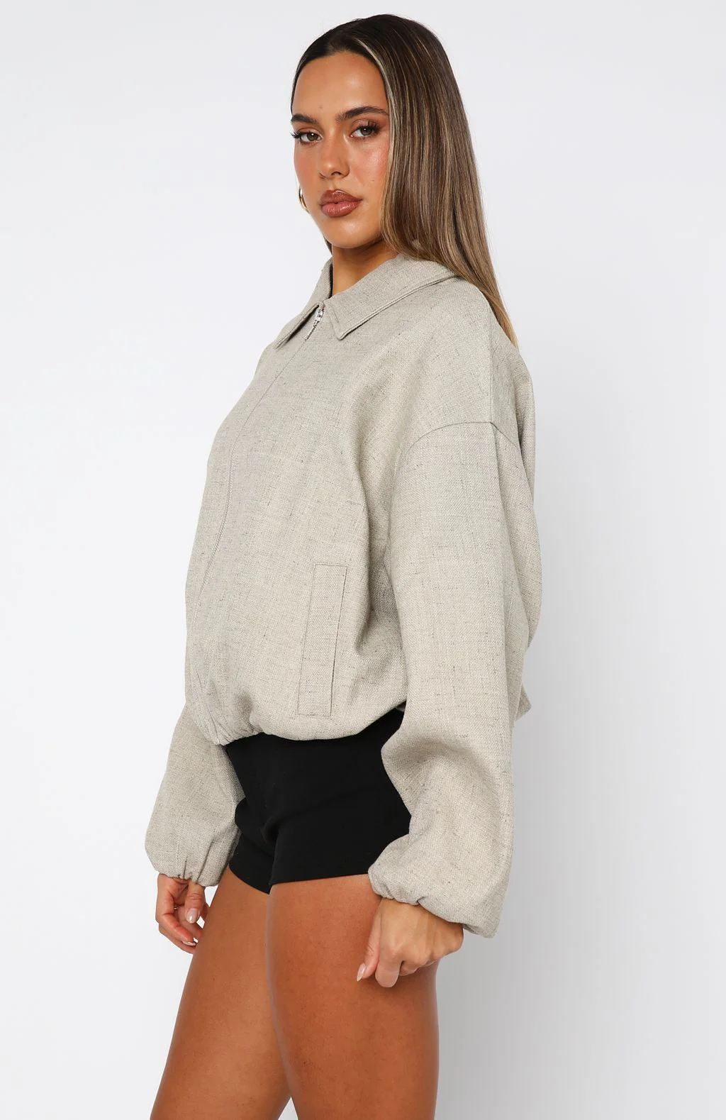 Go Ghost Bomber Jacket Sandshell - White Fox Boutique