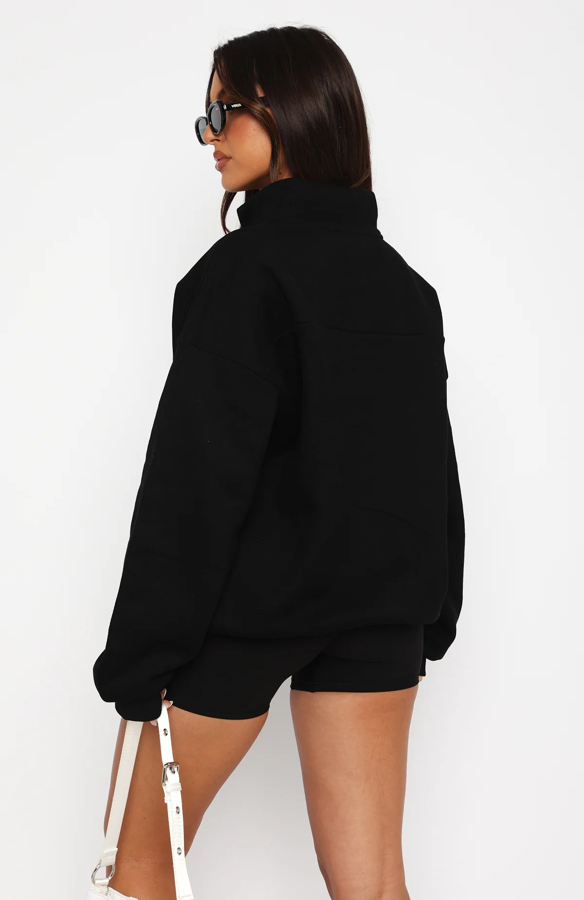 Where Did You Go Zip Front Sweater Black - White Fox Boutique