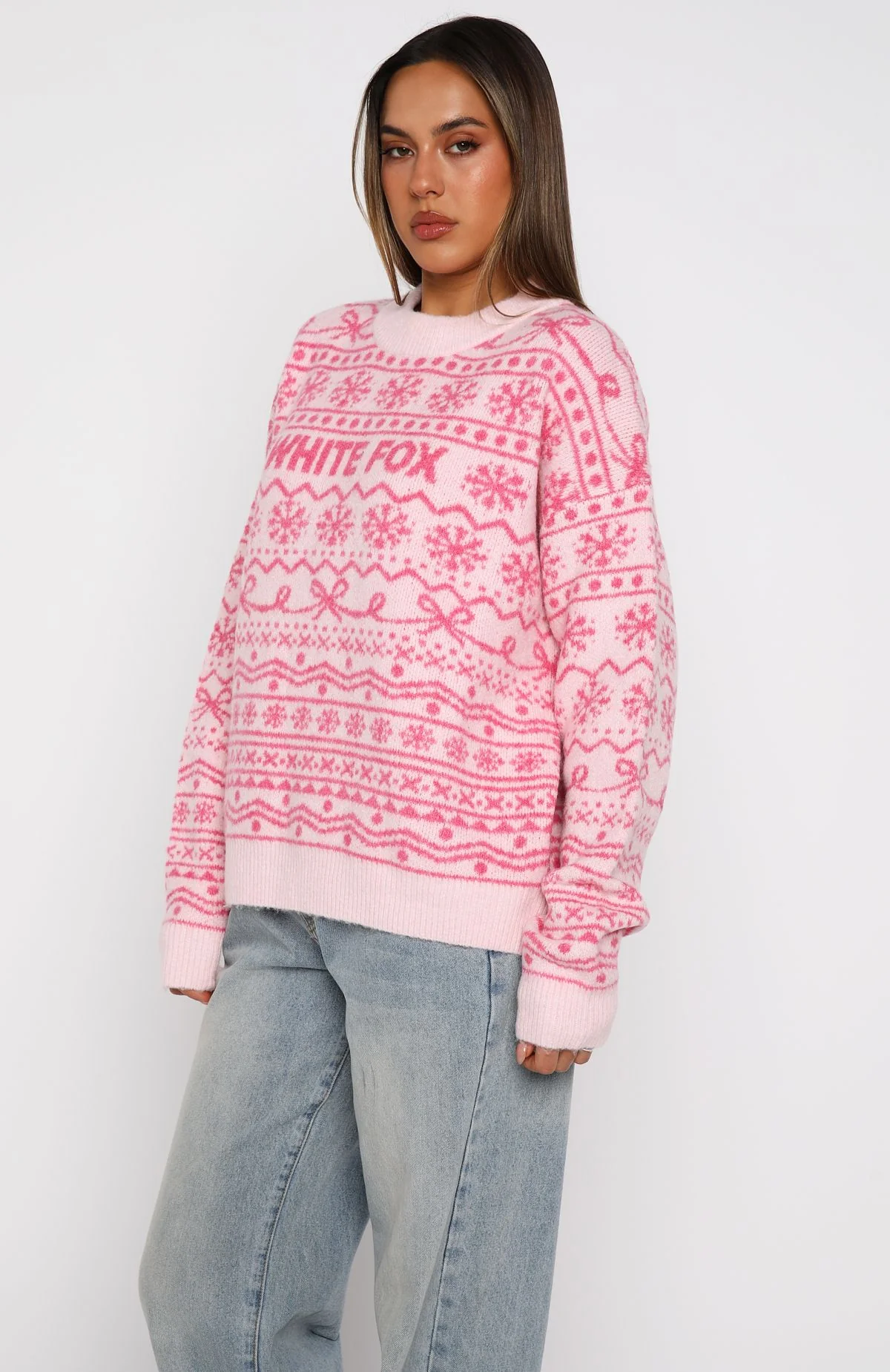 Arctic Fire Knit Sweater Baby Pink - White Fox Boutique