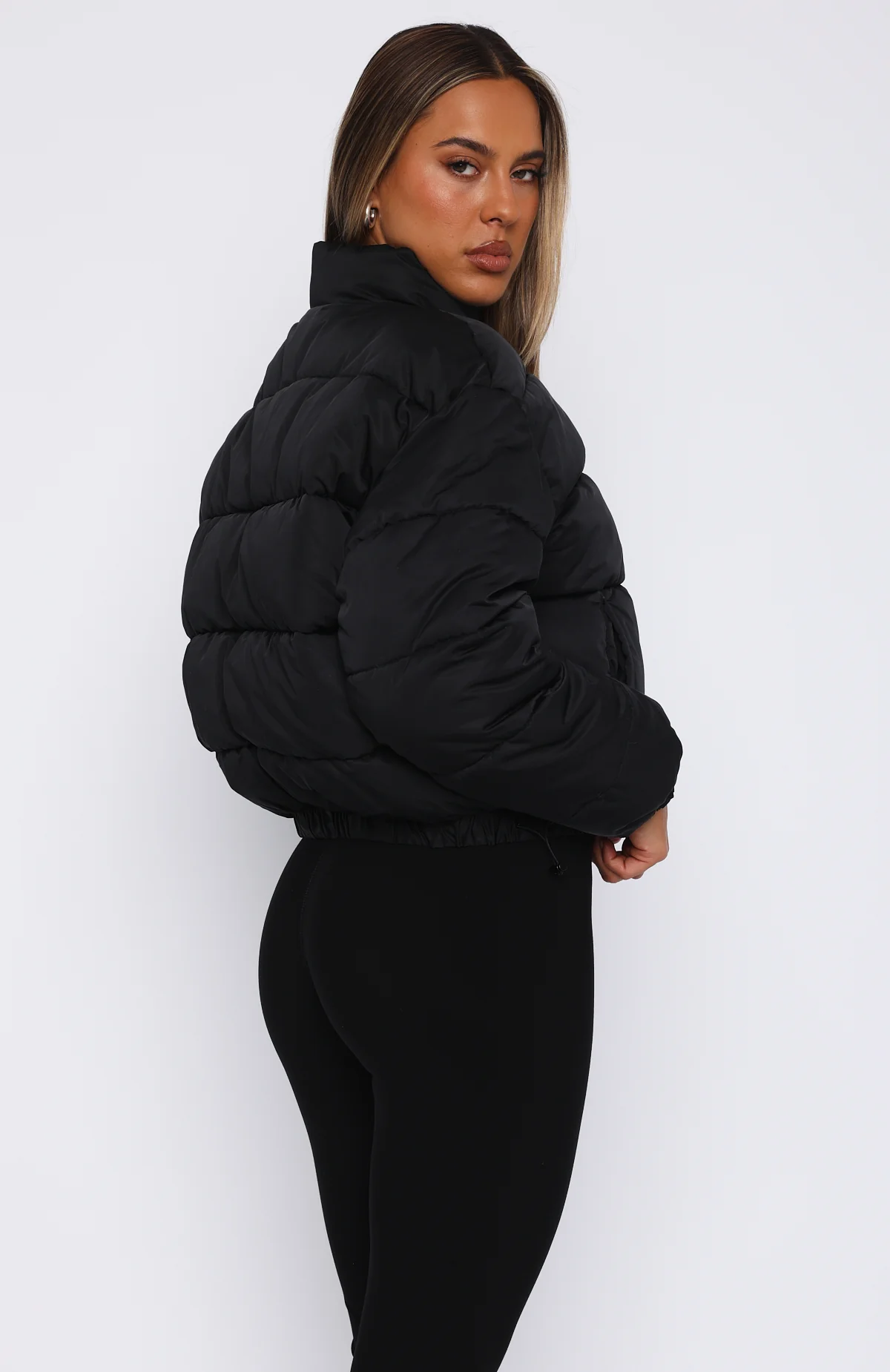 Summit Zip Through Puffer Black - White Fox Boutique