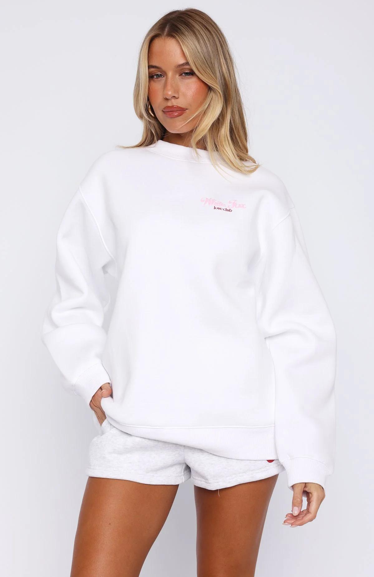 Fell So Hard Oversized Sweater White - White Fox Boutique