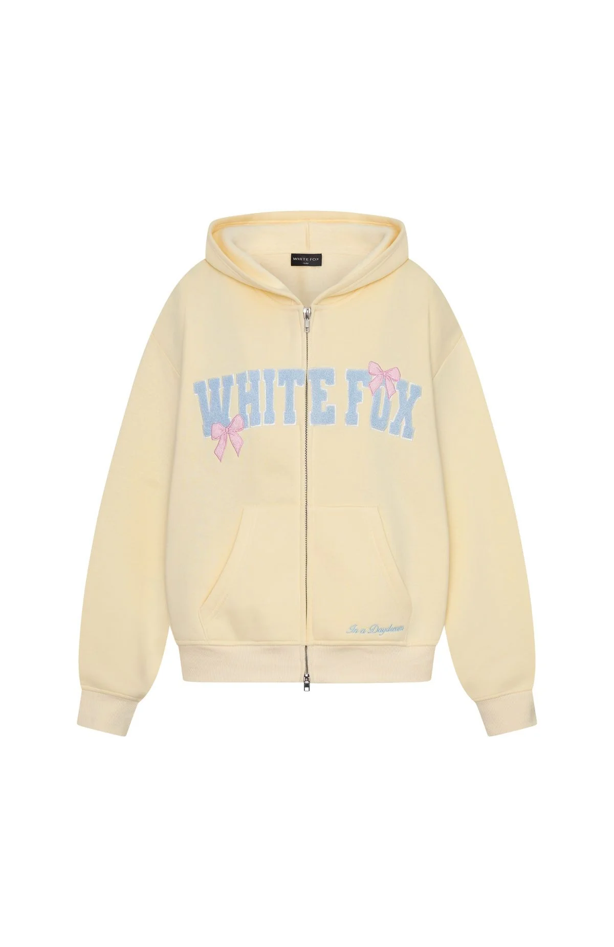 Daydreamers Madeline Boxy Zip Front Hoodie Lemon - White Fox Boutique