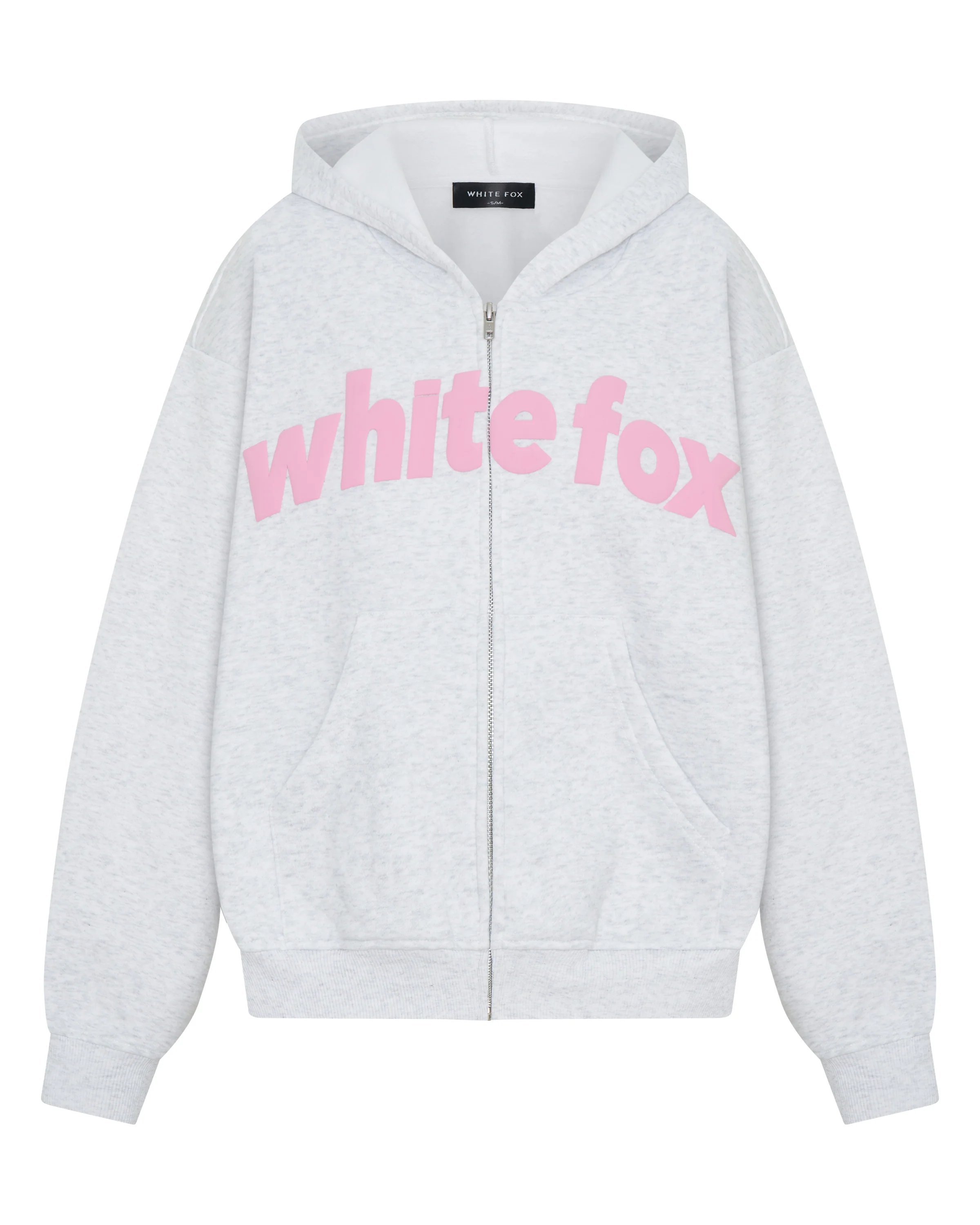 From The Archives Kenzie Boxy Zip Front Hoodie Grey Marle - White Fox Boutique