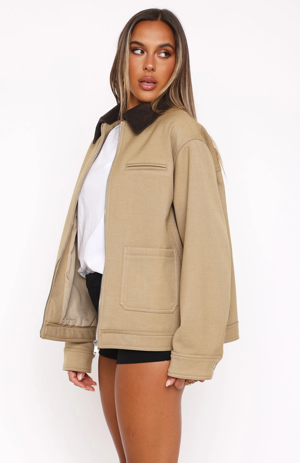 Baker Boy Jacket Tan - White Fox Boutique