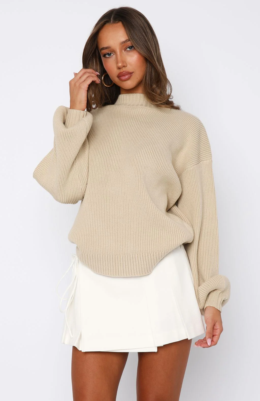Keep It Classic Knit Sweater Beige - White Fox Boutique