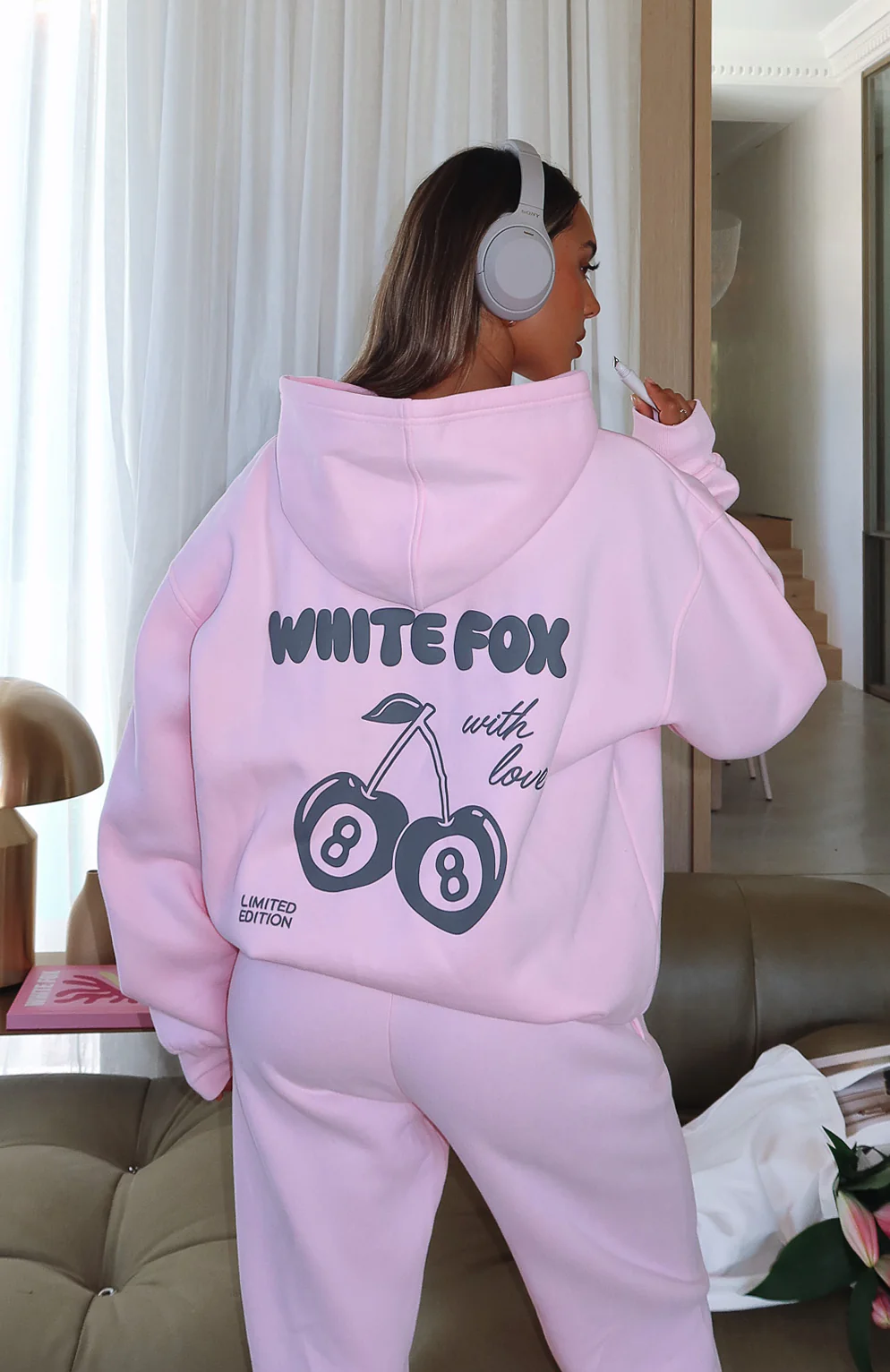 With Love In The Moment Oversized Hoodie Pink - White Fox Boutique