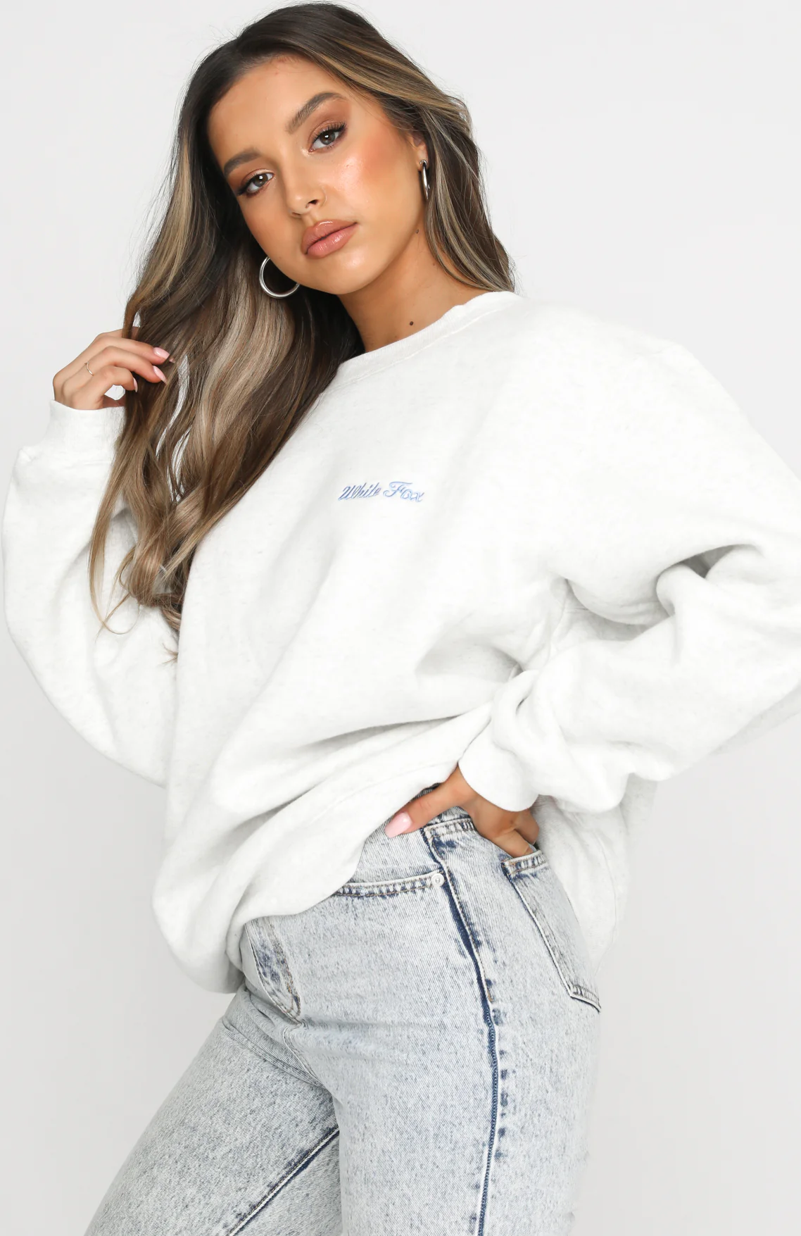 Steal Your Heart Oversized Sweater Grey Marle - White Fox Boutique
