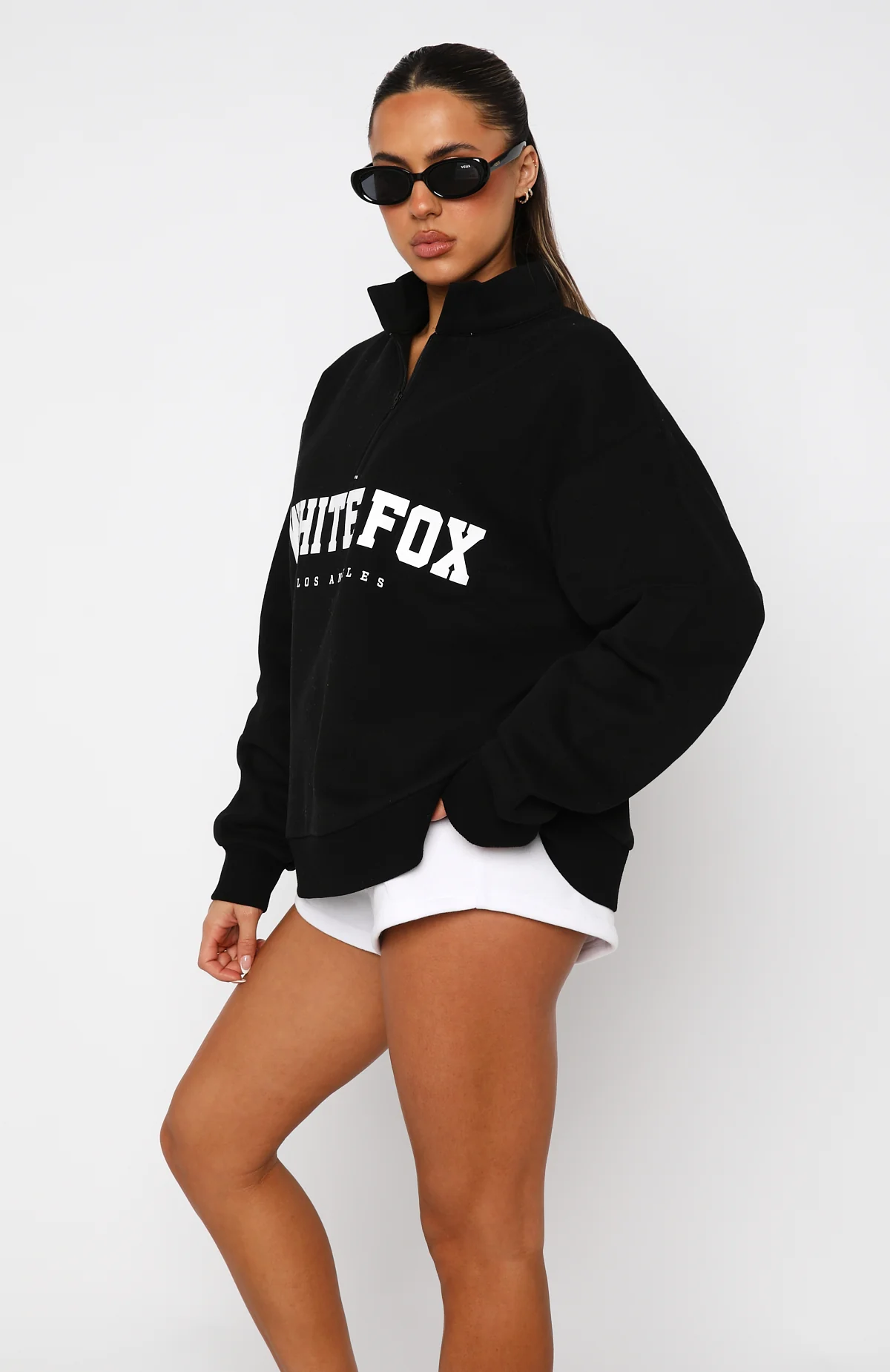 High Standard Zip Front Sweater Black - White Fox Boutique
