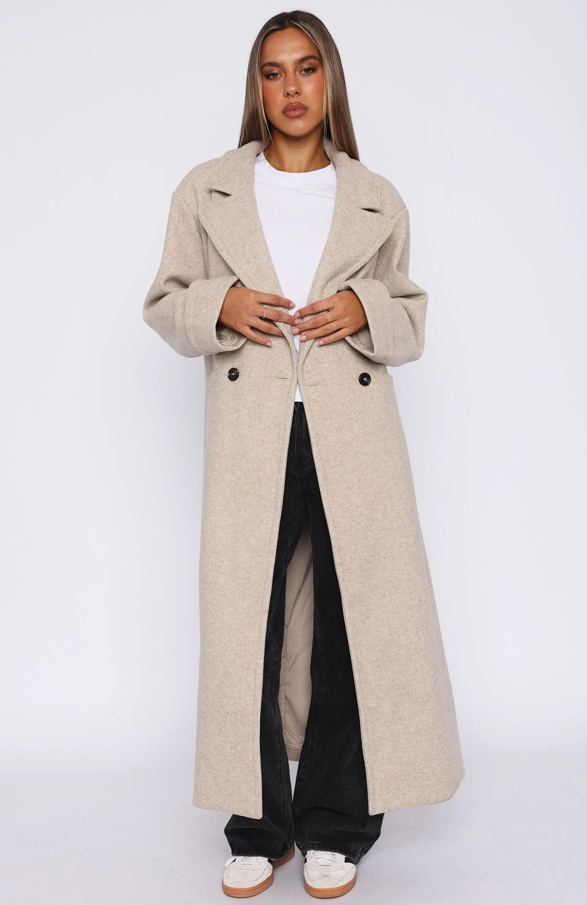 Winter Holiday Oversized Coat Oat - White Fox Boutique