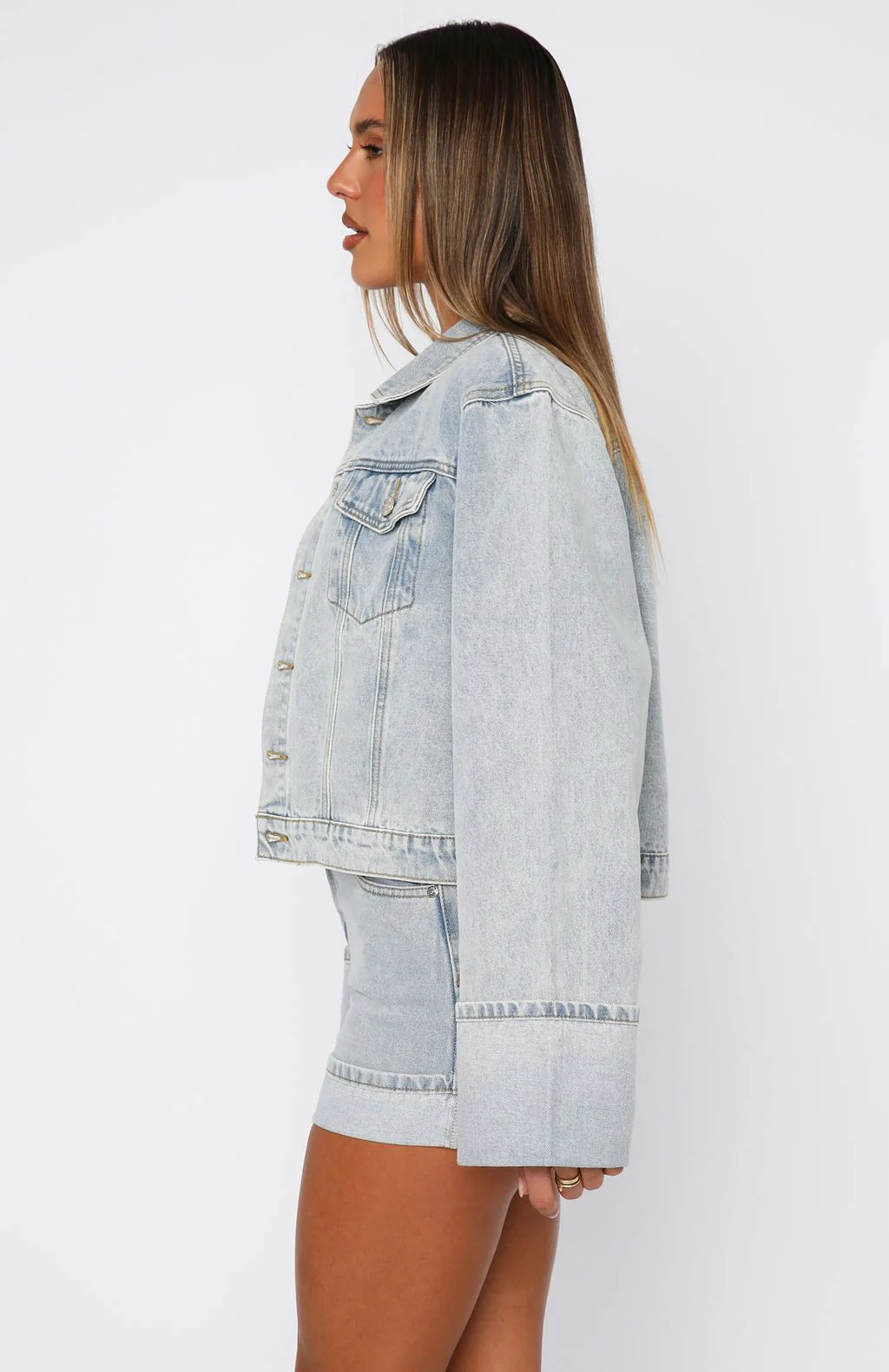 Charlotte Denim Jacket Light Blue - White Fox Boutique