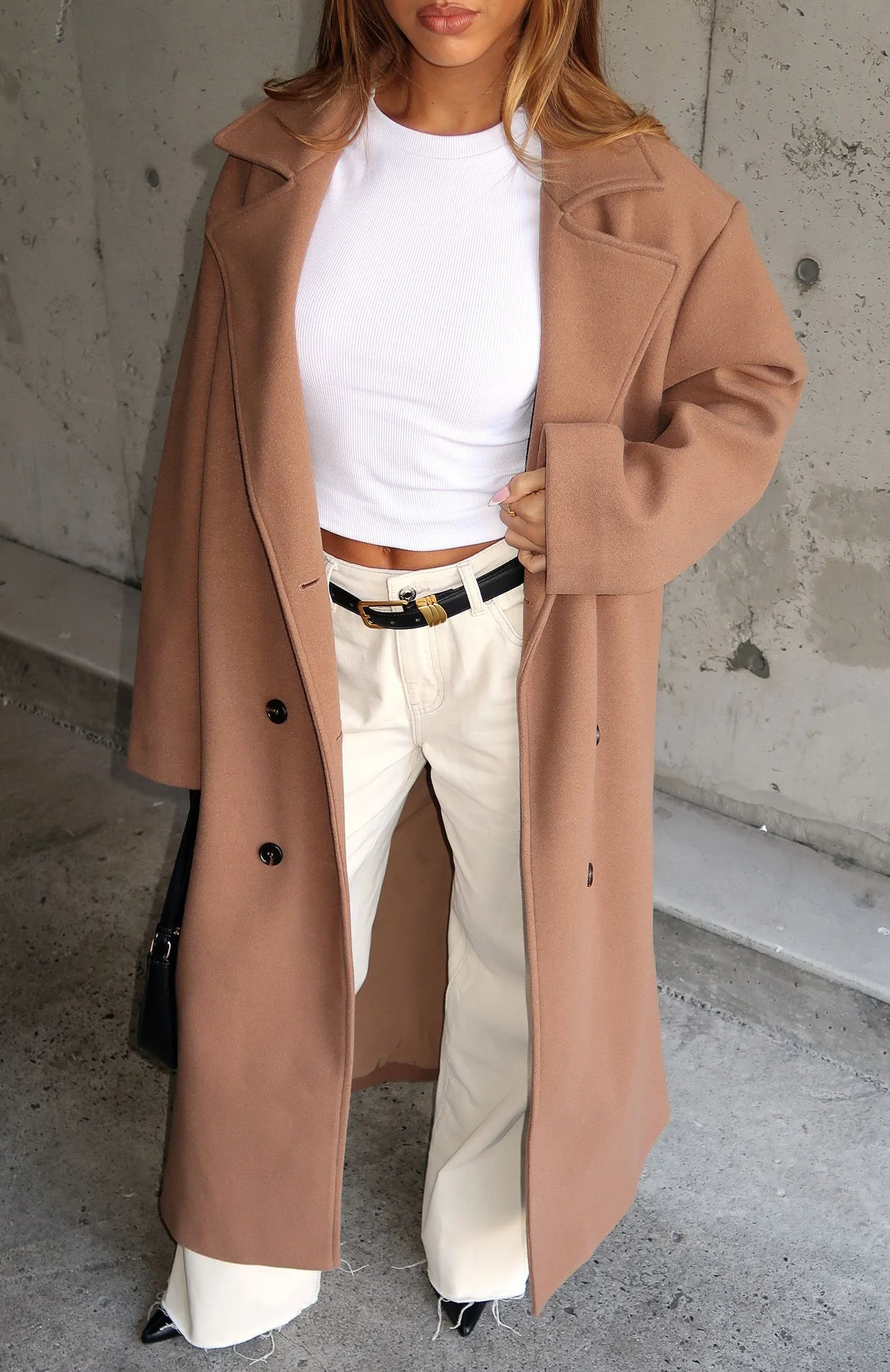 Modern Edge Oversized Coat Caramel - White Fox Boutique