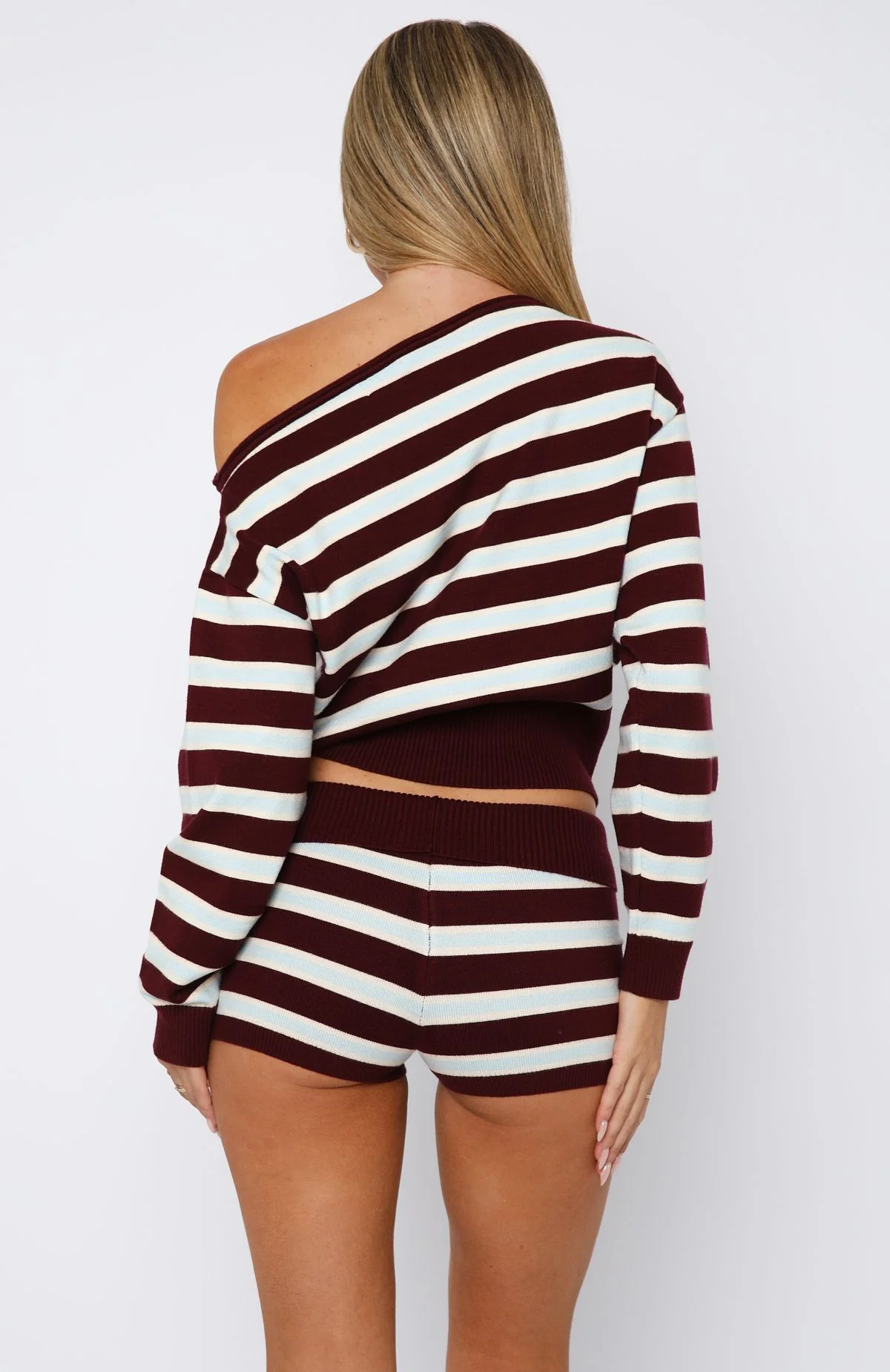 Everything To Everybody Sweater Burgundy Stripe - White Fox Boutique