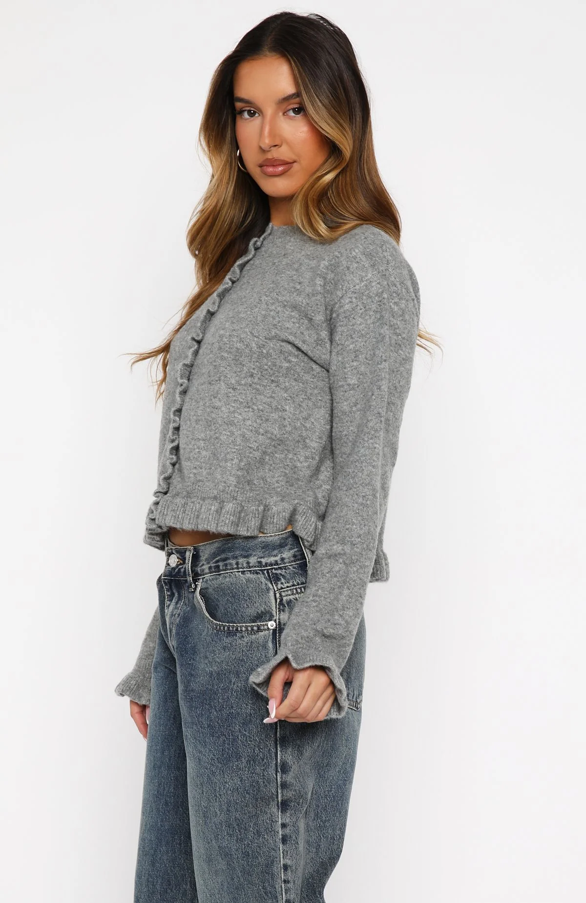Cardi Club Knit Cardigan Heather Grey - White Fox Boutique
