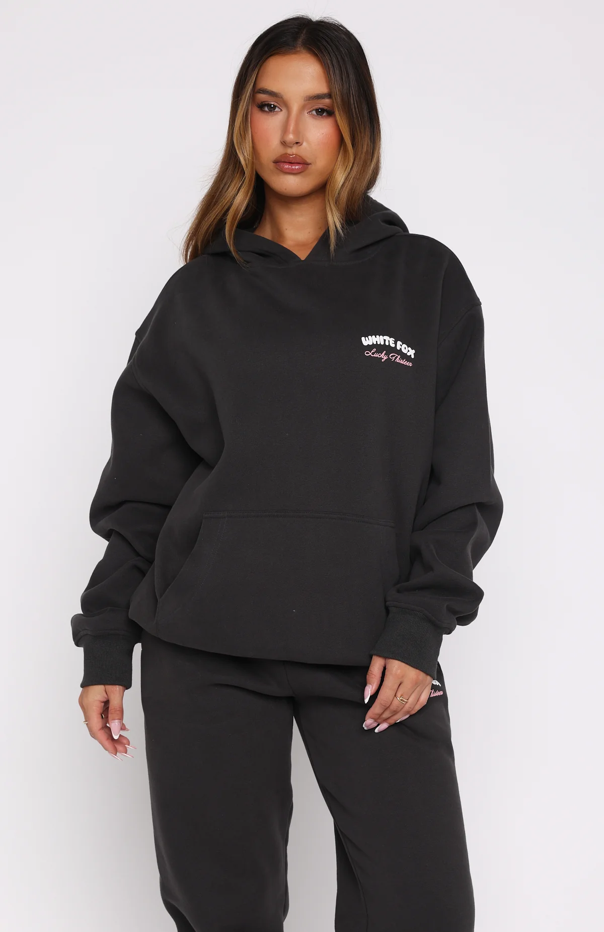 Lucky Thirteen Cheyenne Oversized Hoodie Charcoal - White Fox Boutique