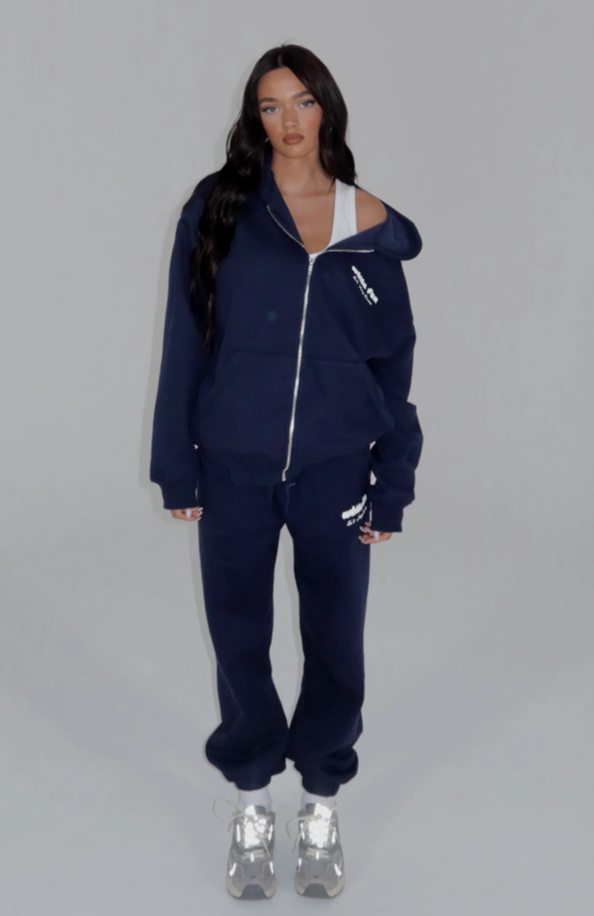 Era 8 Zip Front Hoodie Nautical - White Fox Boutique