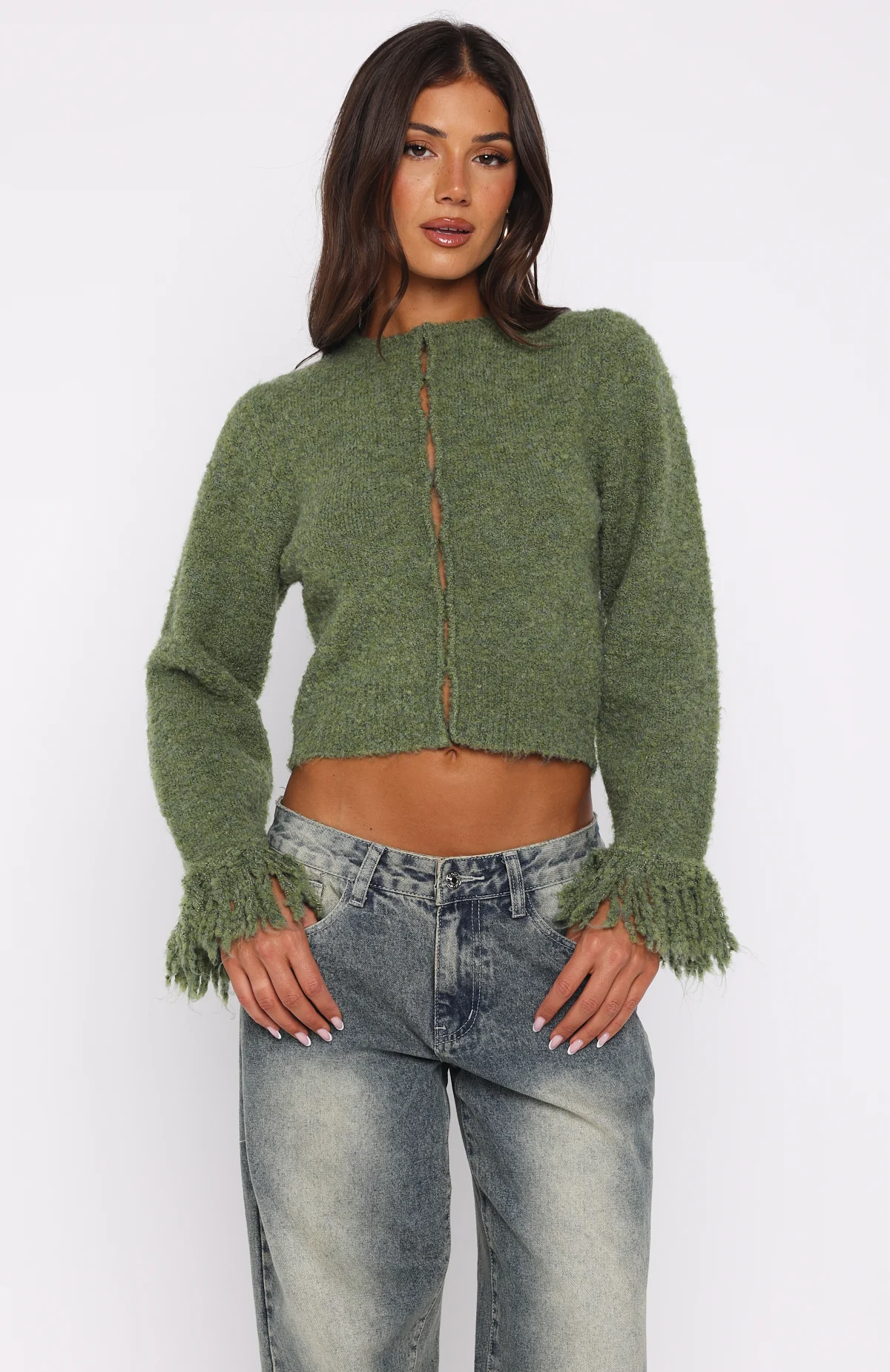 Baby It's Cold Knit Cardigan Moss - White Fox Boutique