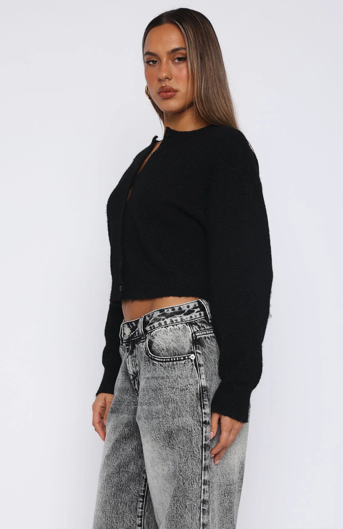 Warm Whispers Knit Cardigan Black - White Fox Boutique