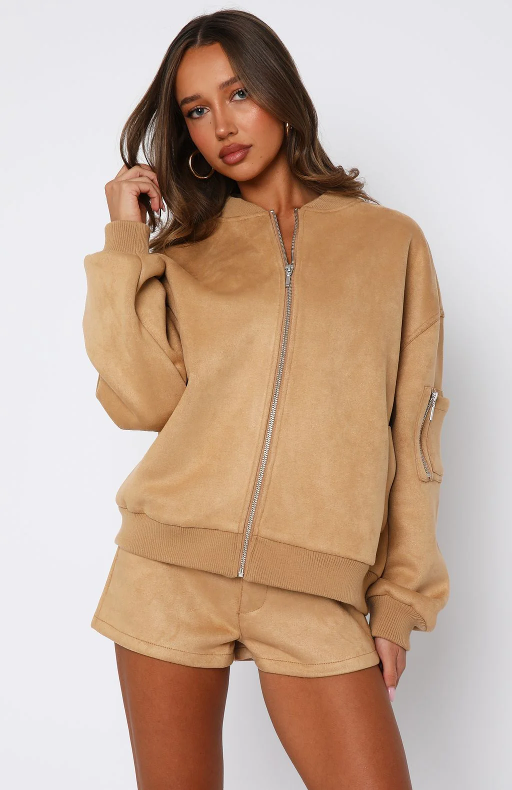 Confidence Level Suede Jacket Honey - White Fox Boutique