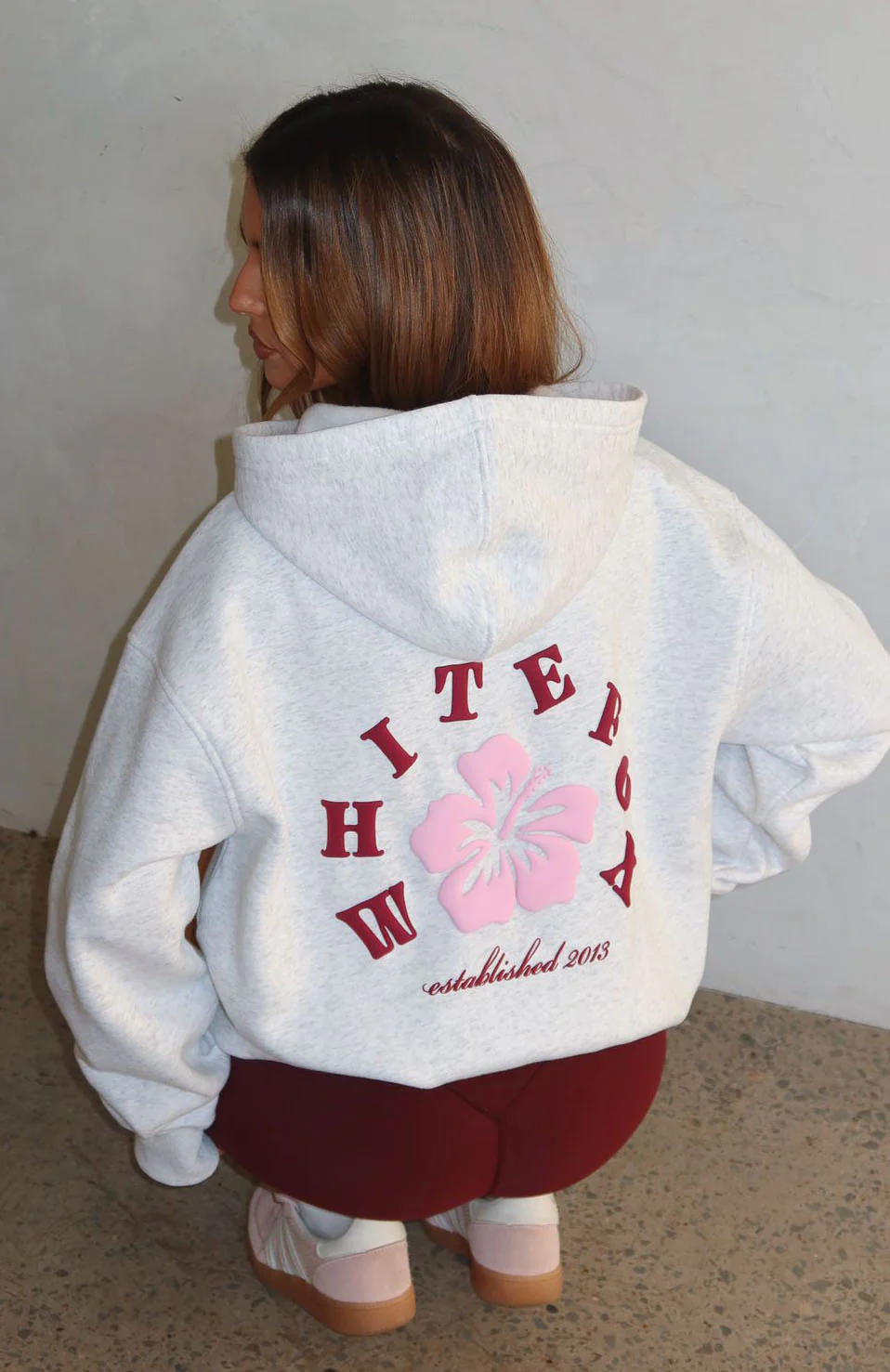 Keep Blooming Oversized Hoodie Grey Marle - White Fox Boutique