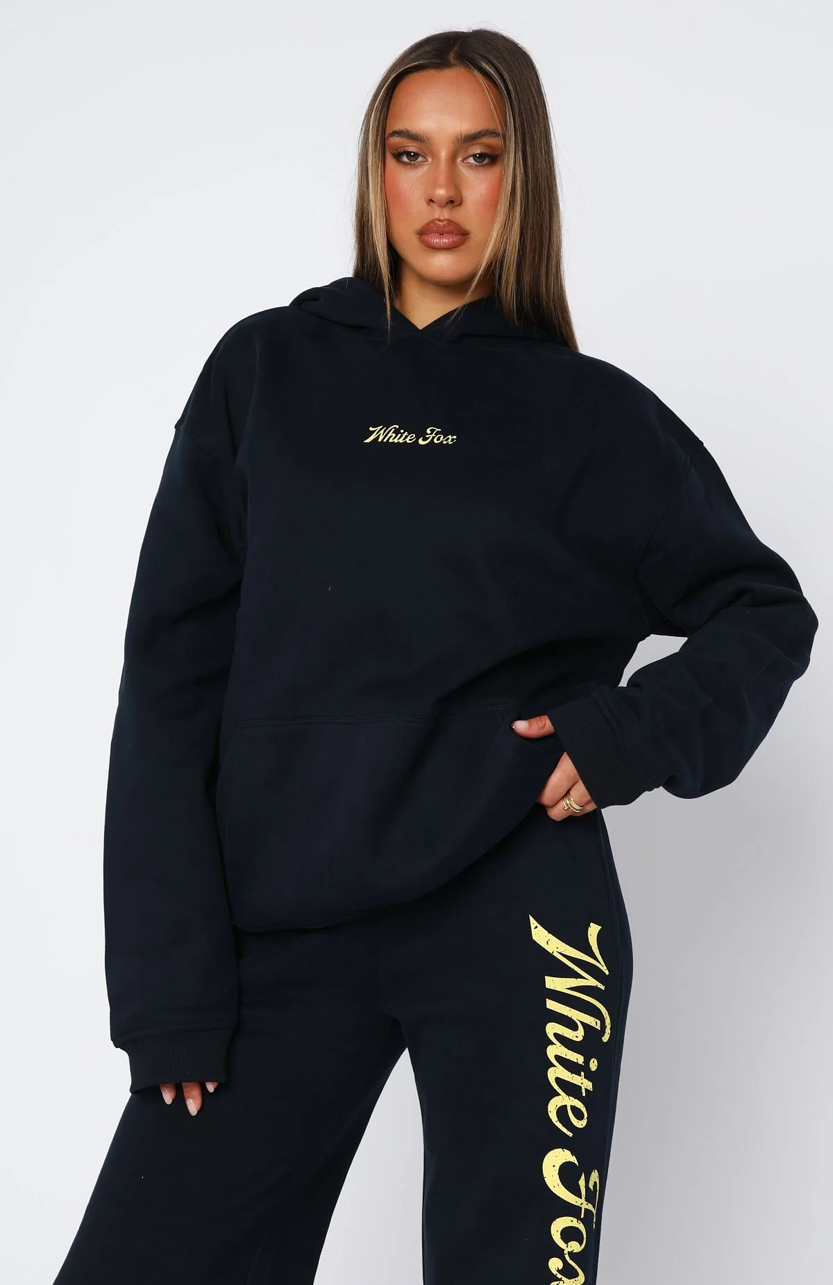 The Good Life Back Graphic Oversized Hoodie Navy - White Fox Boutique