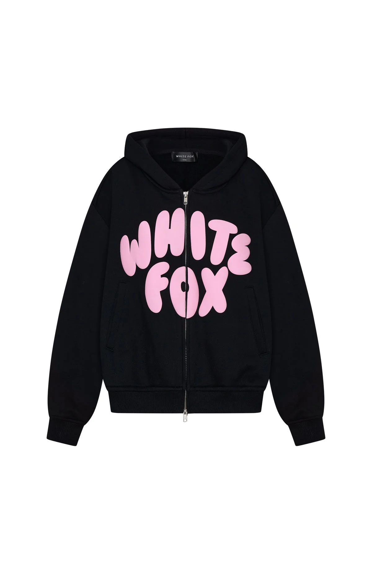 Club 14 Allie Boxy Zip Front Hoodie Black - White Fox Boutique