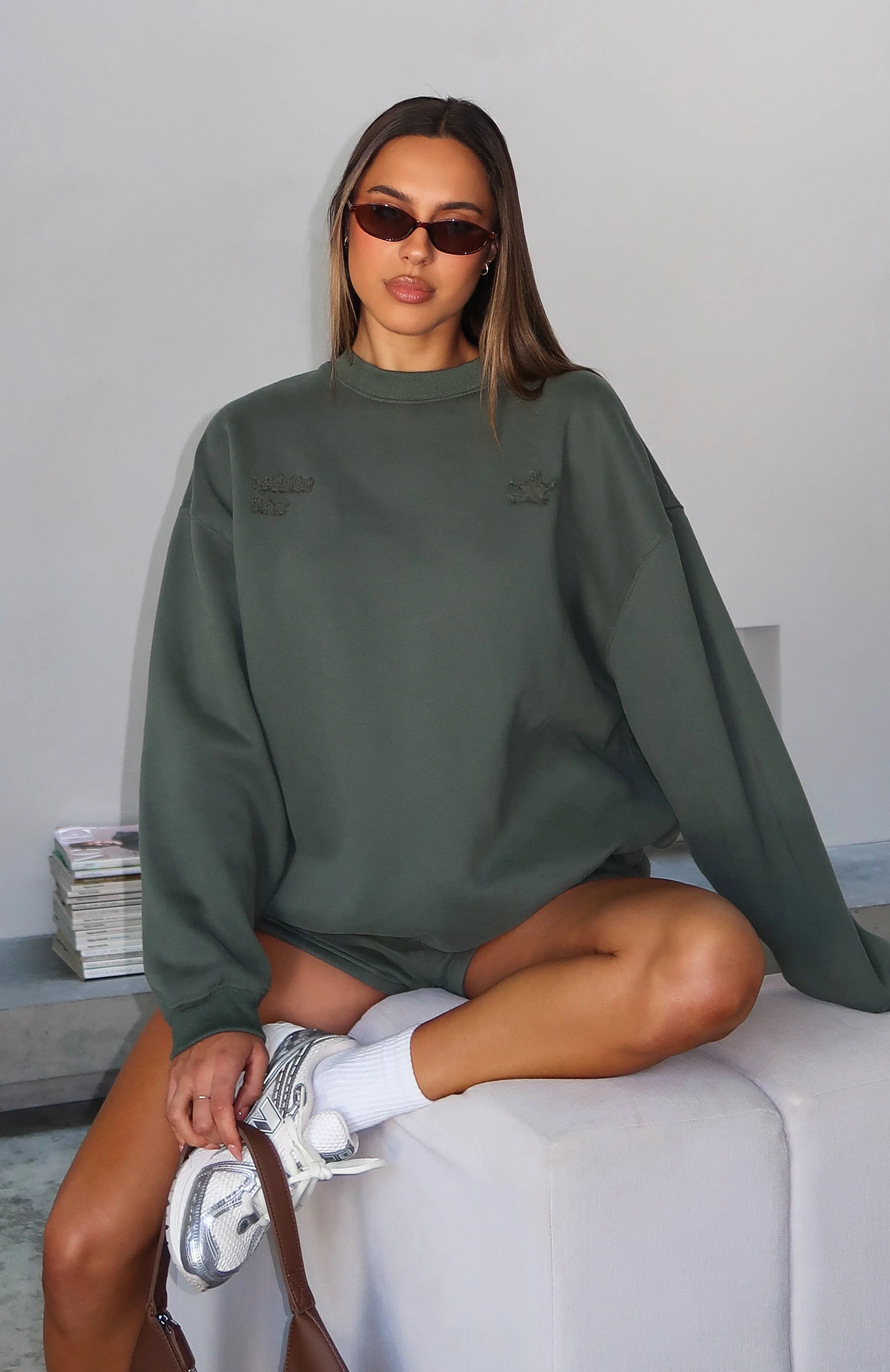 From The Archives Lexi Oversized Sweater Khaki - White Fox Boutique