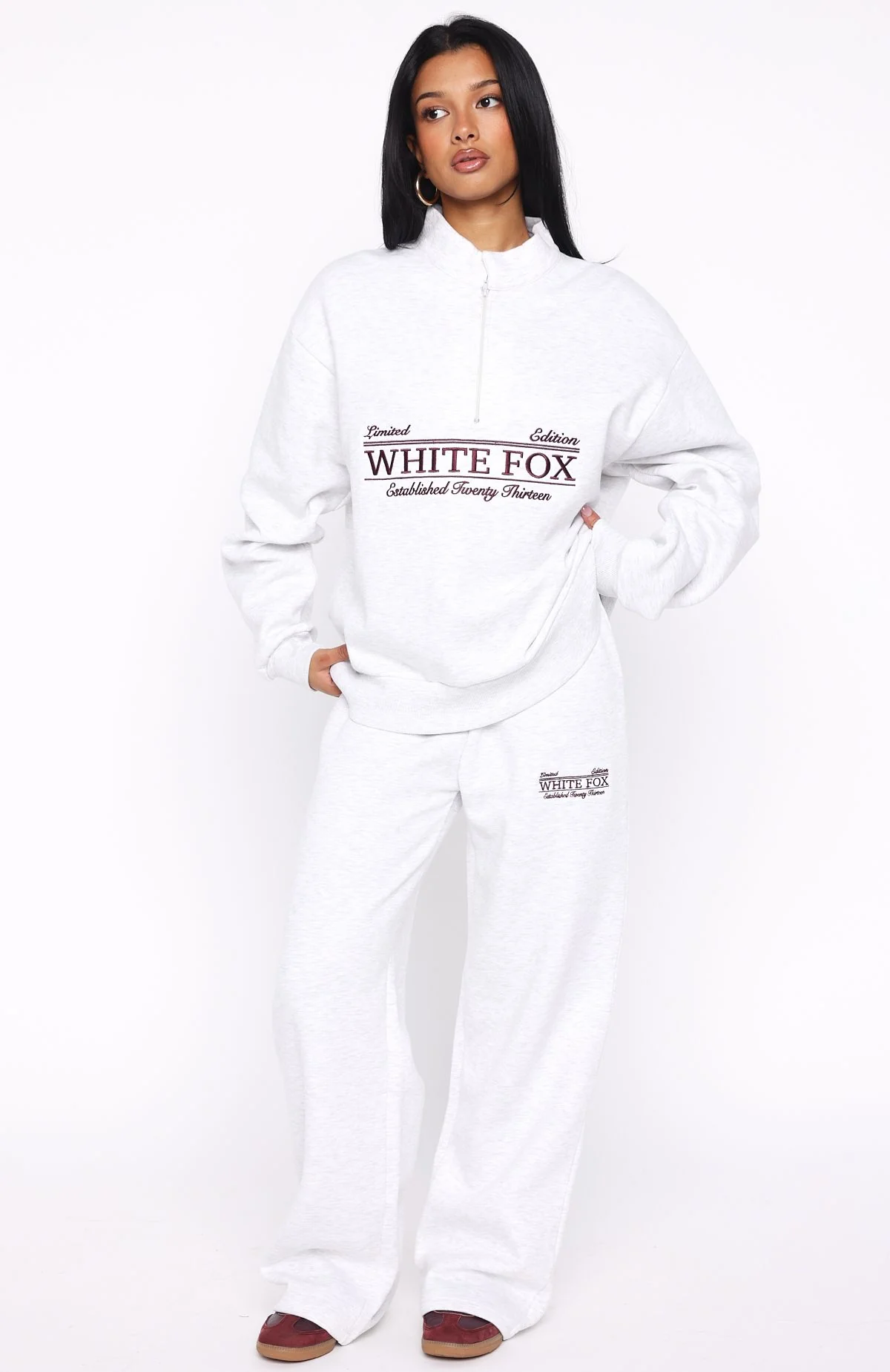 Standing My Ground Zip Front Sweater Grey Marle - White Fox Boutique