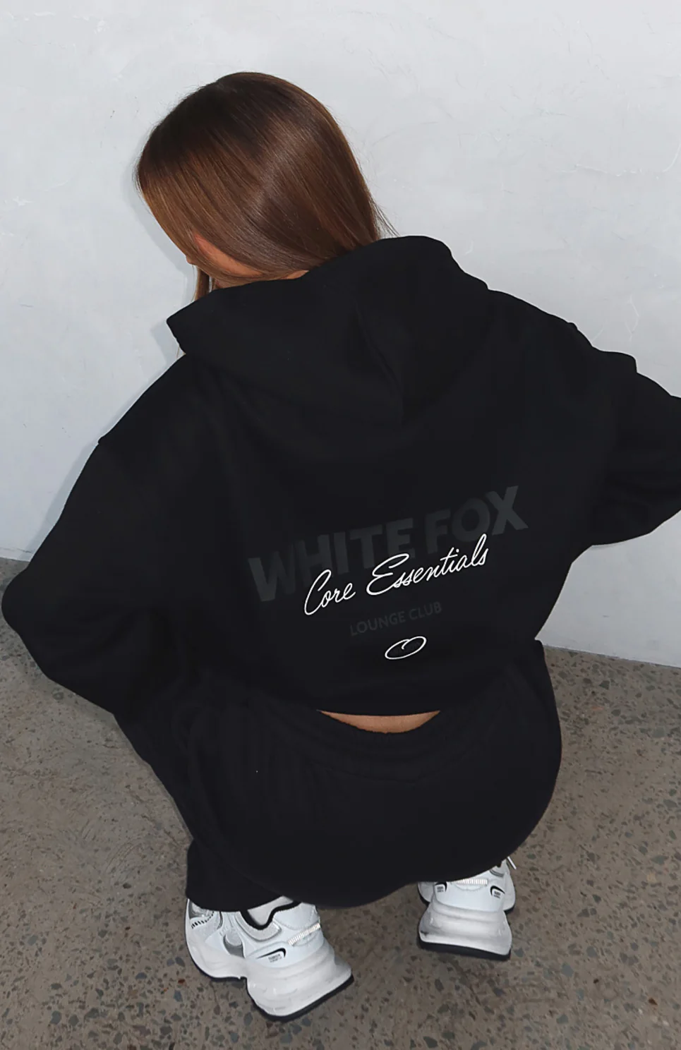 Core Essentials Oversized Hoodie Black - White Fox Boutique